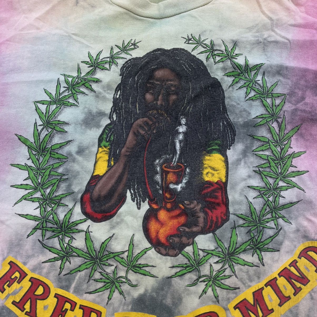 Vintage Vintage 90s Sun Faded Graphic Tee Rasta Rave Aesthetic XL Size US XL / EU 56 / 4 - 5 Thumbnail