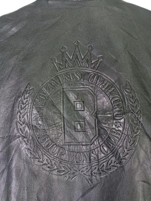 Japanese Brand Rare Goatskin Leather Scoop Boys Big Logo BomberJacket Size US M / EU 48-50 / 2 - 6 Thumbnail