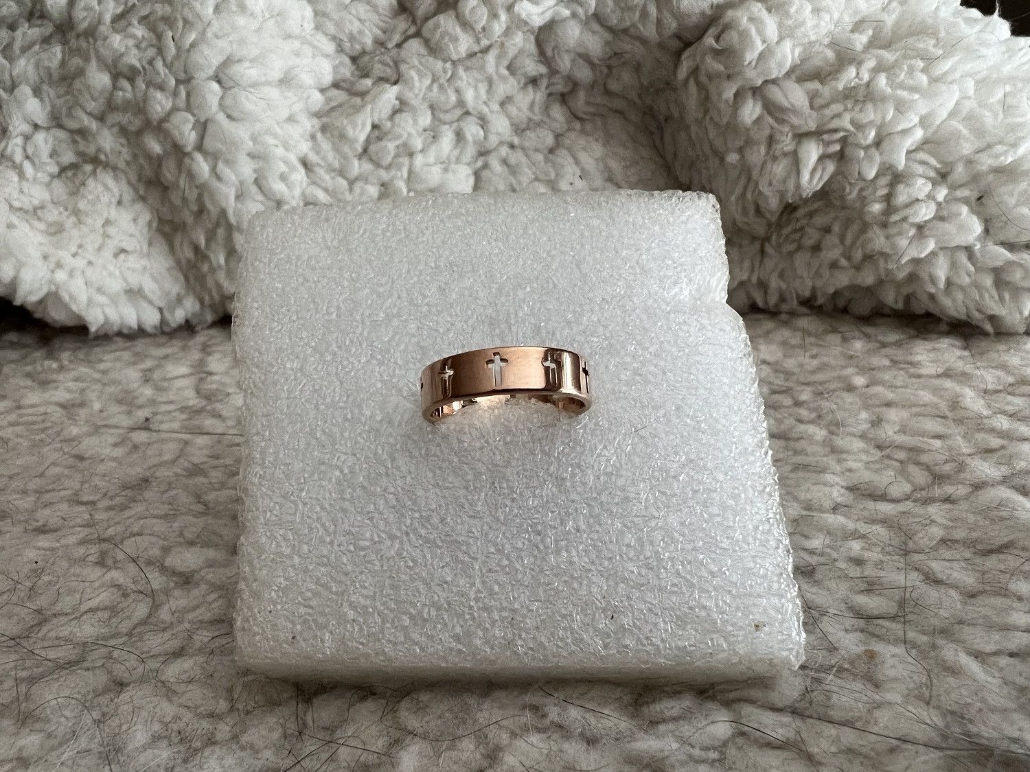 Jewelry Rose Gold Cross stainless steel ring - size 7.5 Size ONE SIZE - 1 Thumbnail