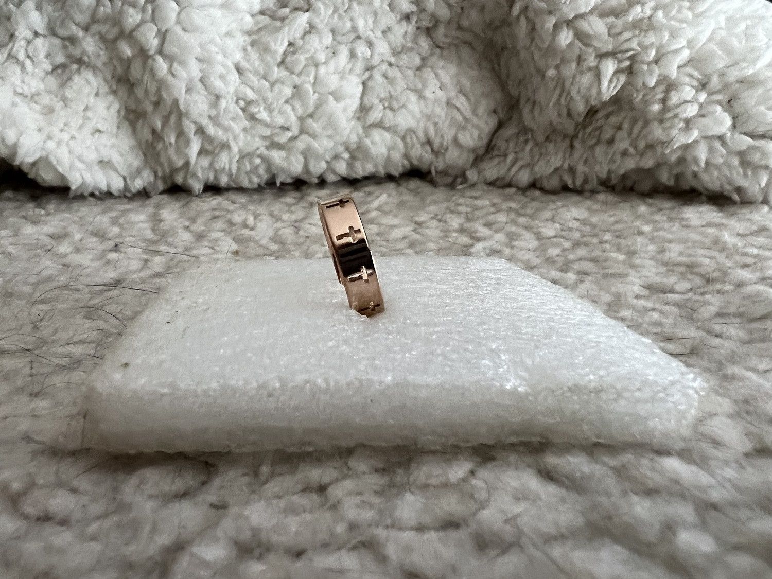 Jewelry Rose Gold Cross stainless steel ring - size 7.5 Size ONE SIZE - 3 Thumbnail