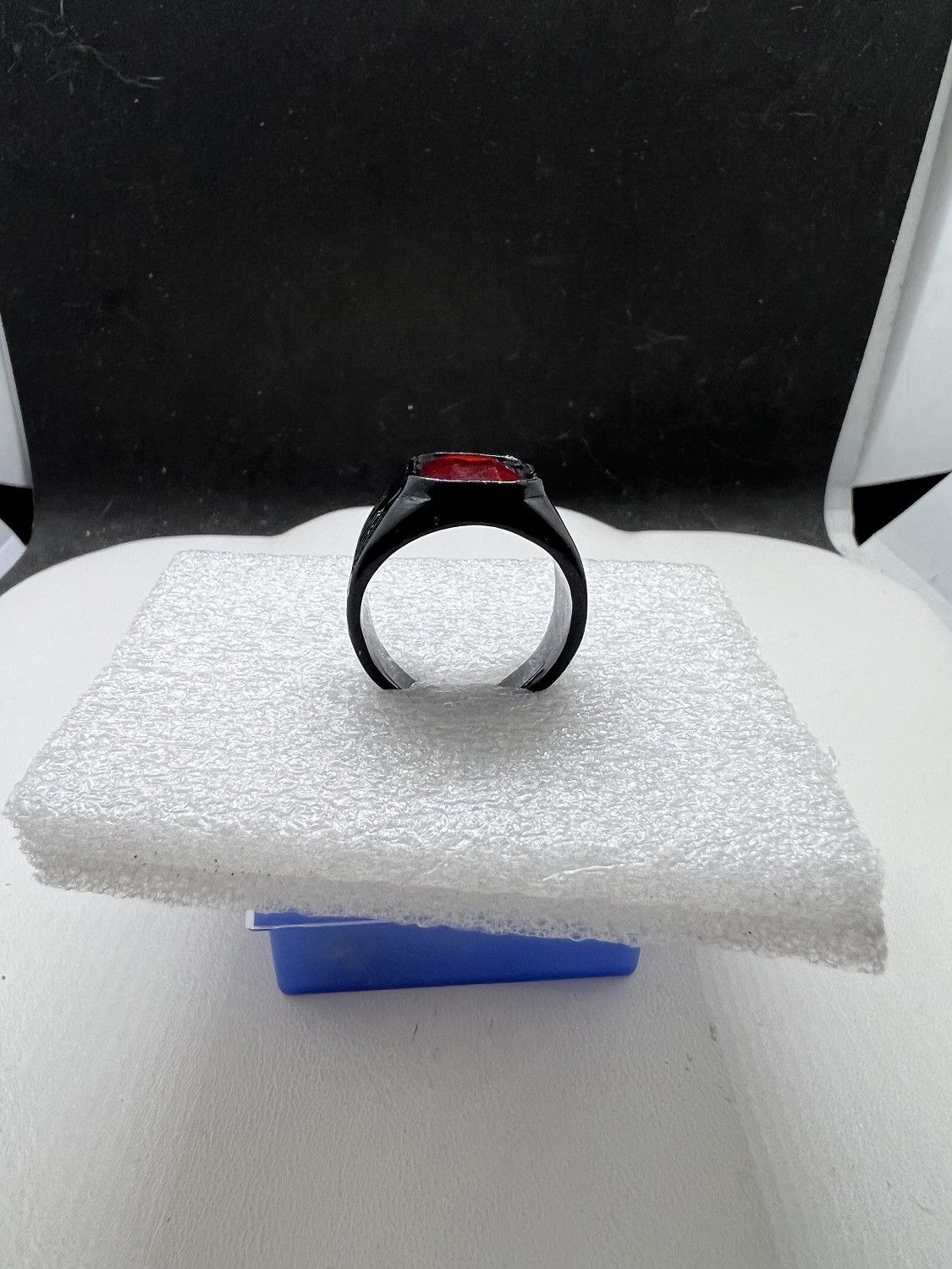Jewelry Red CZ Black Ring - Size 9.25 Size ONE SIZE - 2 Thumbnail