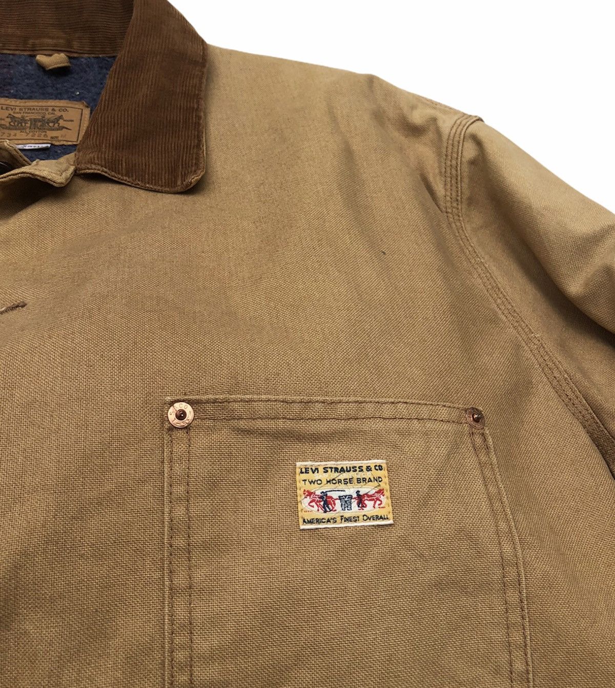 Levi's Vintage Clothing 🔥Vintage 90s Levi's Coverall Lining Blanket Size US M / EU 48-50 / 2 - 3 Thumbnail