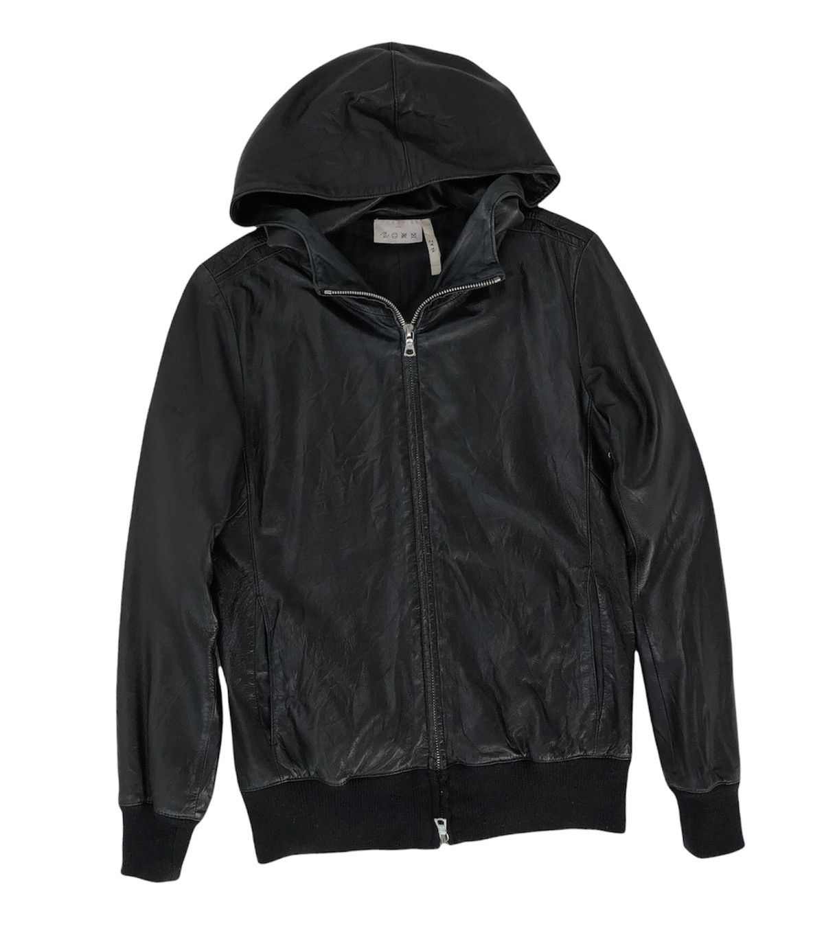 junhashimoto VTG AZ Junhashimoto Sheepskin Leather Hooded Jacket riri Zip Size US S / EU 44-46 / 1 - 2 Thumbnail