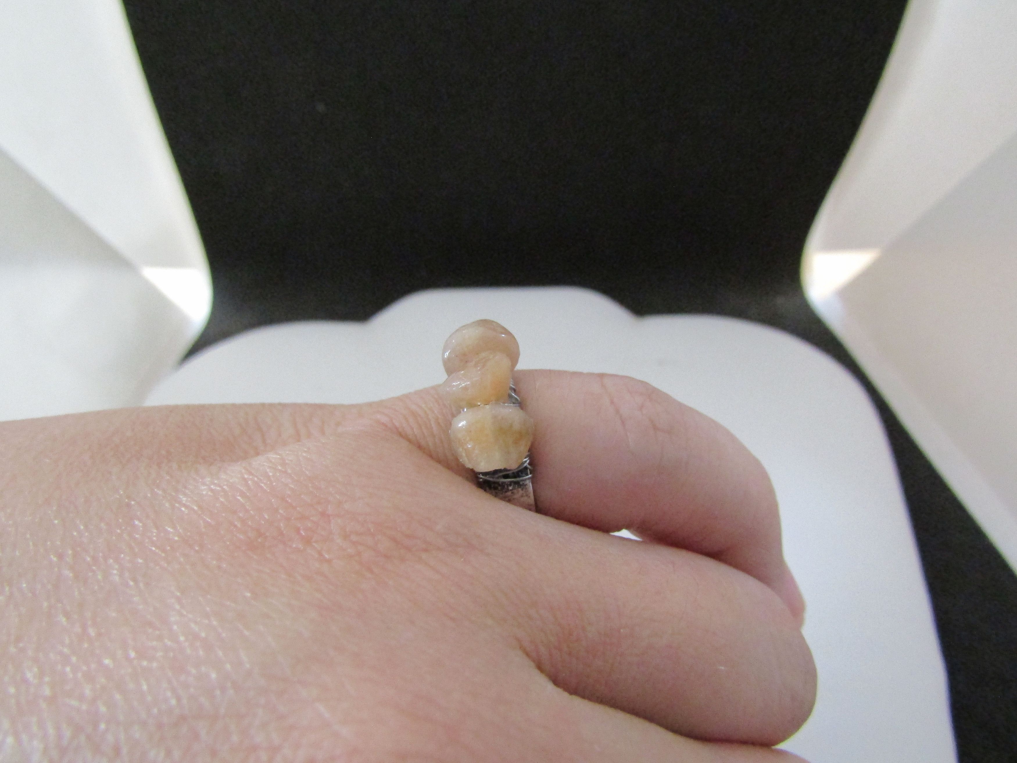 Handmade Orange Quartz Tibetan Silver Ring - Size 5.75 Size ONE SIZE - 5 Thumbnail