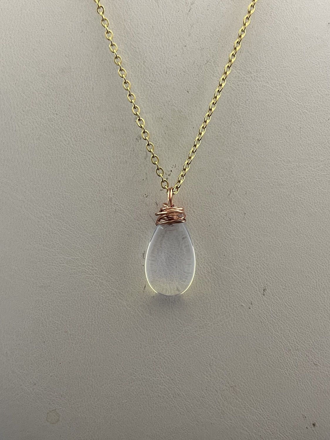 Handmade Opalite Drop Gold Chain Necklace Size ONE SIZE - 3 Thumbnail