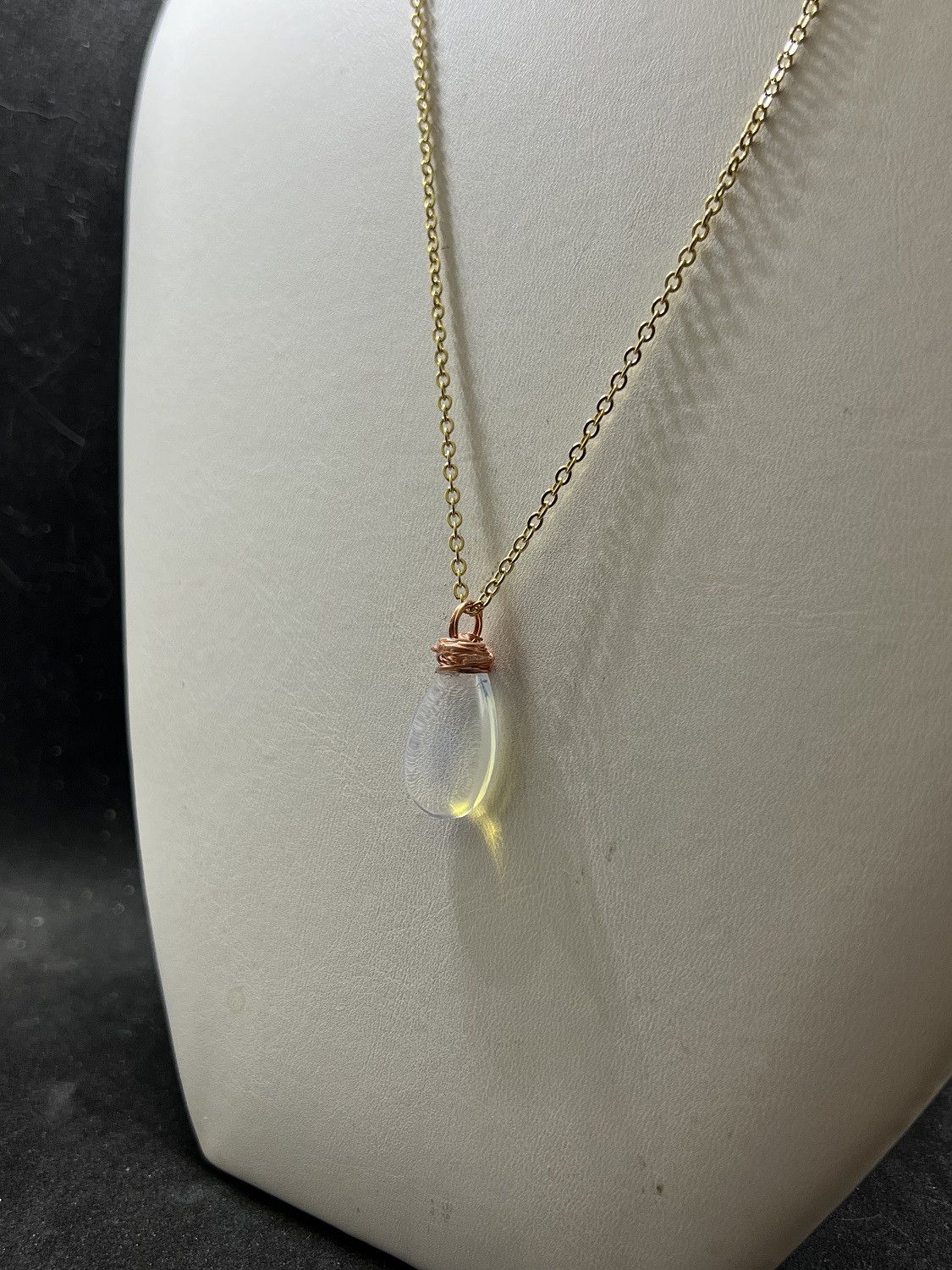 Handmade Opalite Drop Gold Chain Necklace Size ONE SIZE - 2 Thumbnail