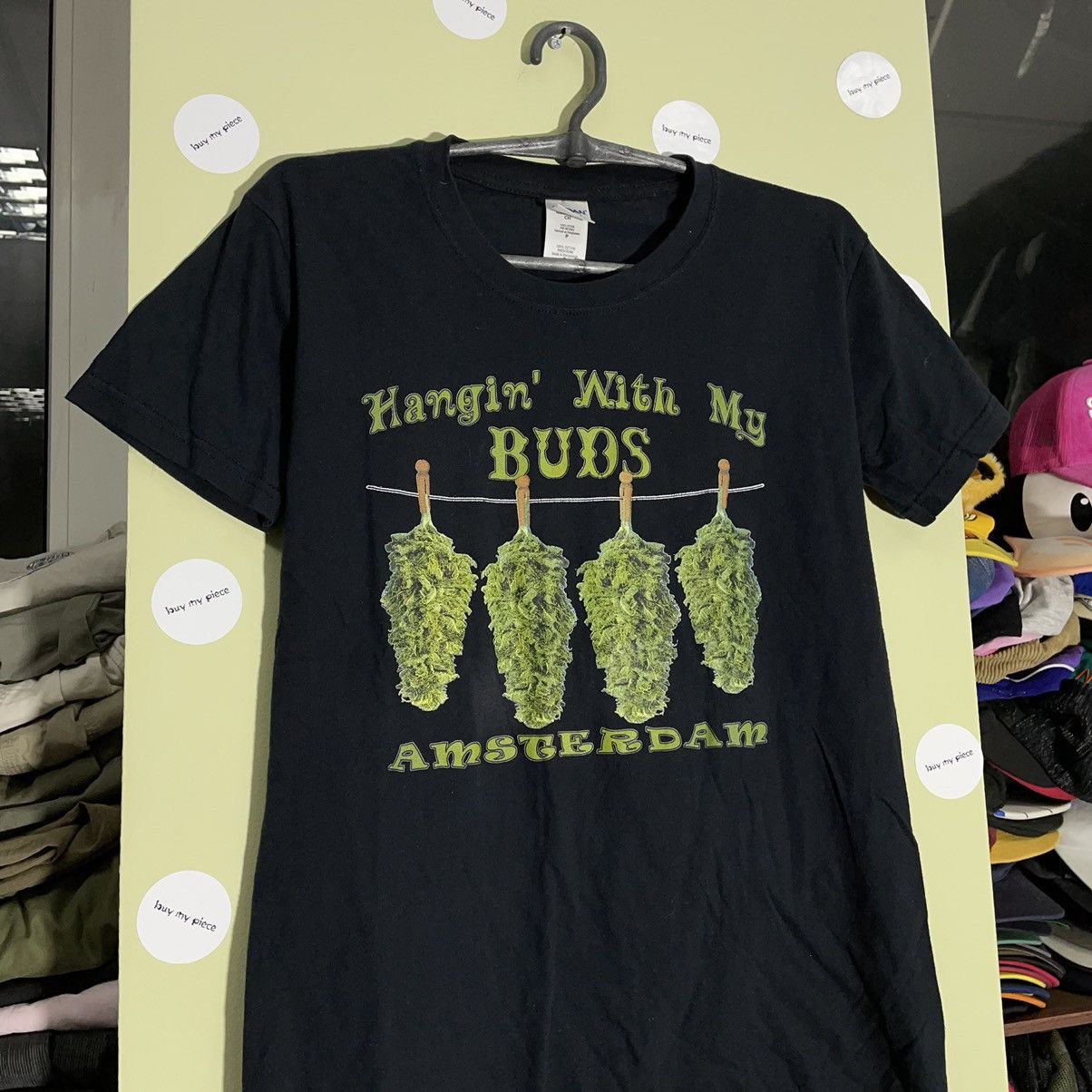 Vintage Vintage 90s Graphic Tee Hangin With My Buds Faded Black S Size US S / EU 44-46 / 1 - 4 Thumbnail