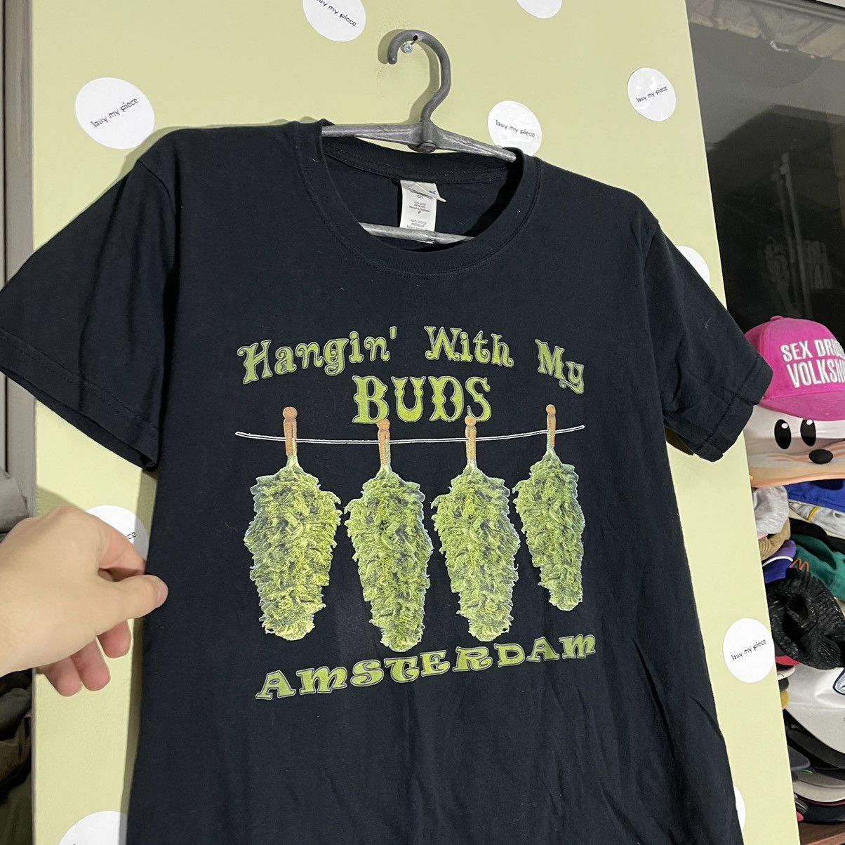 Vintage Vintage 90s Graphic Tee Hangin With My Buds Faded Black S Size US S / EU 44-46 / 1 - 6 Thumbnail