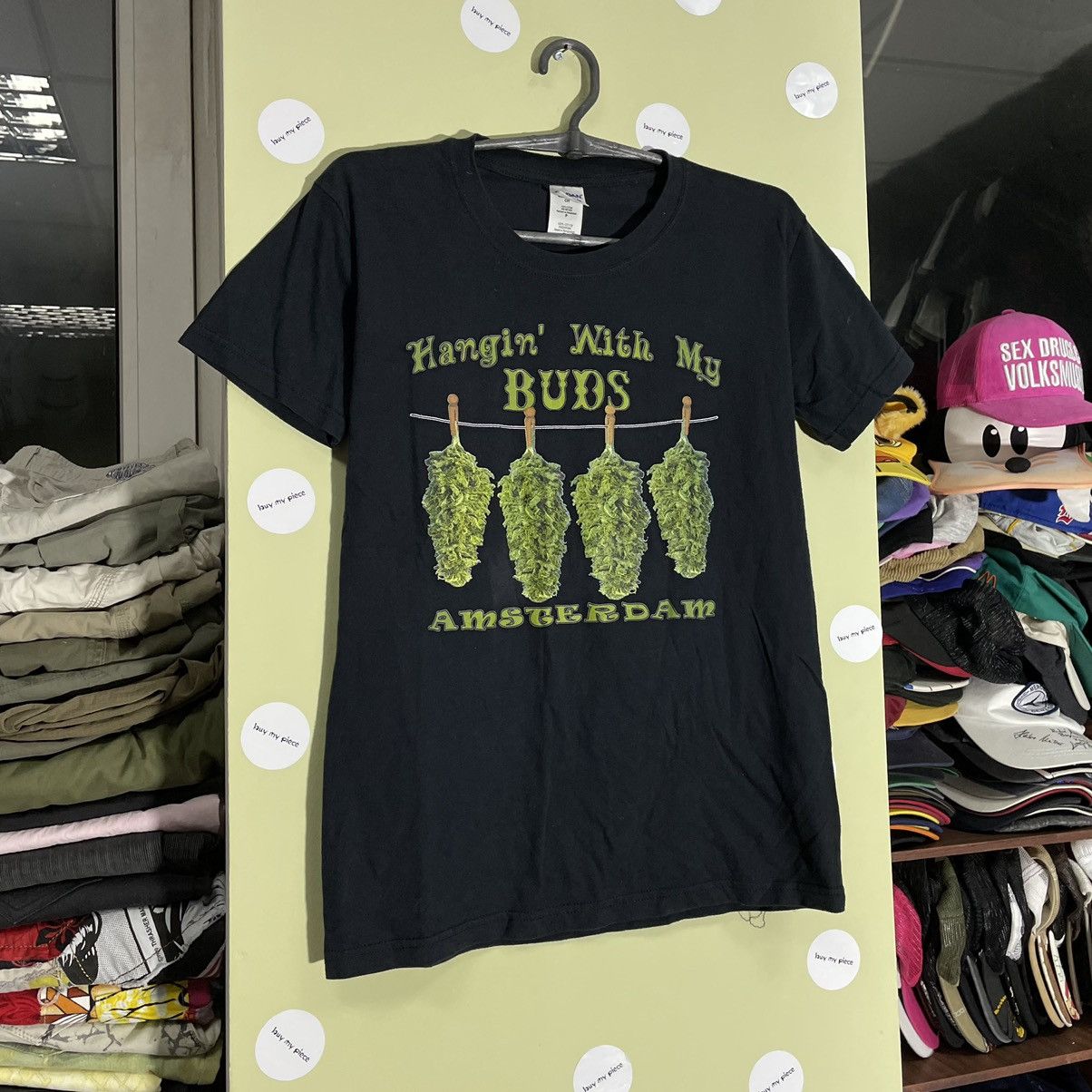 Vintage Vintage 90s Graphic Tee Hangin With My Buds Faded Black S Size US S / EU 44-46 / 1 - 2 Thumbnail