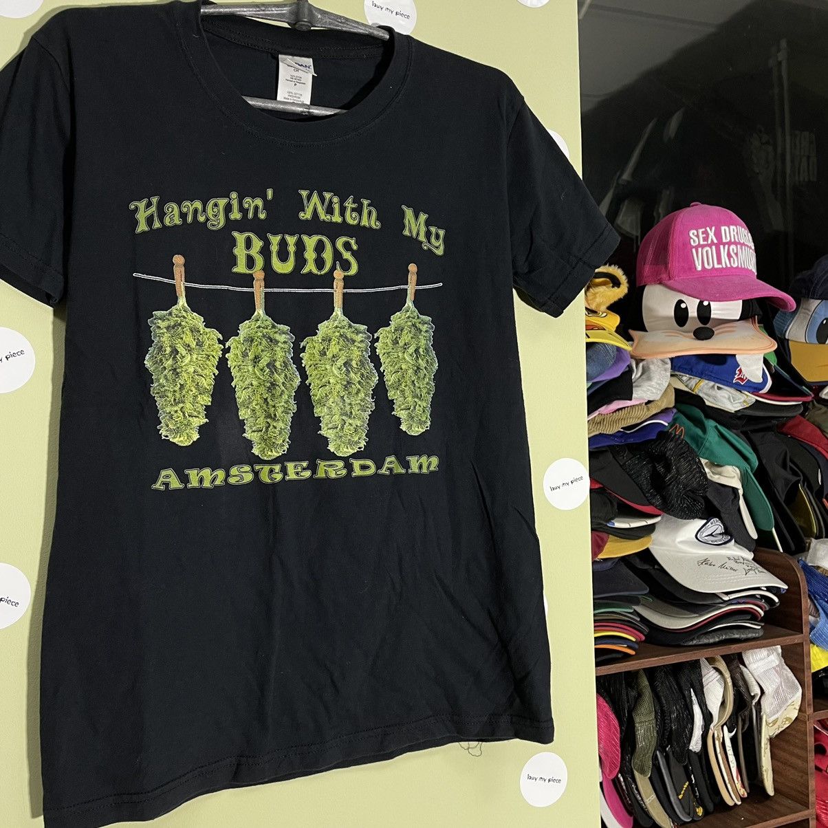 Vintage Vintage 90s Graphic Tee Hangin With My Buds Faded Black S Size US S / EU 44-46 / 1 - 5 Thumbnail