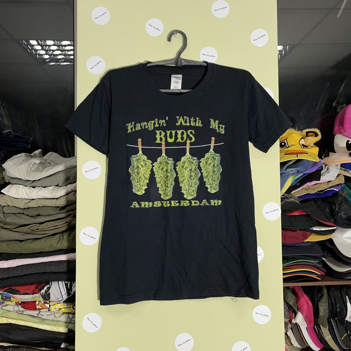 Vintage Vintage 90s Graphic Tee Hangin With My Buds Faded Black S Size US S / EU 44-46 / 1 - 1 Thumbnail
