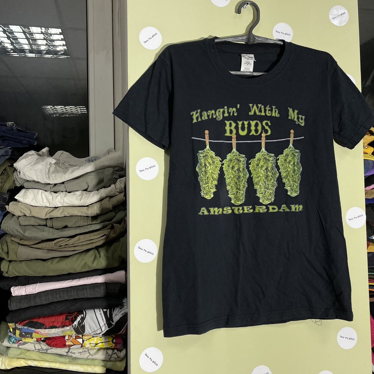 Vintage Vintage 90s Graphic Tee Hangin With My Buds Faded Black S Size US S / EU 44-46 / 1 - 3 Thumbnail