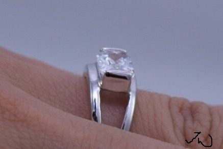 Jewelry Square CZ 18KT White Gold Plated Ring - Size 6.5 Size ONE SIZE - 4 Thumbnail
