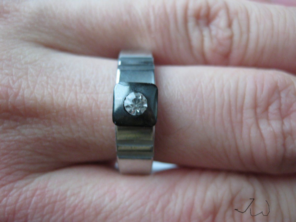 Jewelry CZ Square Stainless Steel Ring - size 9.5 Size ONE SIZE - 4 Thumbnail