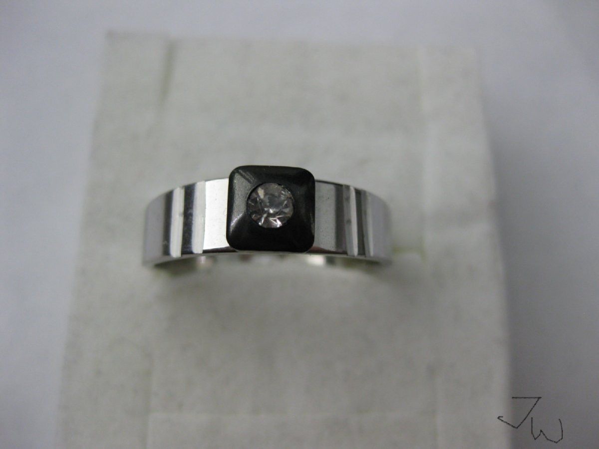 Jewelry CZ Square Stainless Steel Ring - size 9.5 Size ONE SIZE - 1 Thumbnail