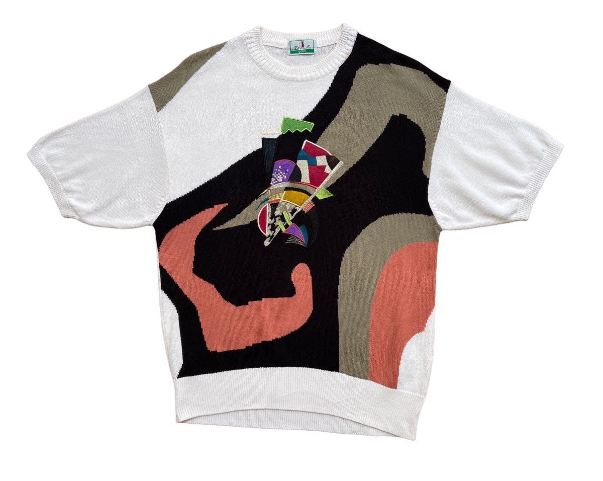 Vintage Vintage 90s Fullmac Golf Abstract Jumper Knitted Size US M / EU 48-50 / 2 - 3 Thumbnail
