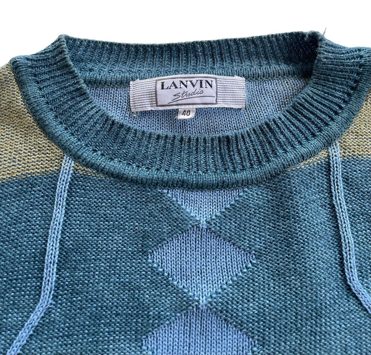 Lanvin Lanvin Luxury Jumper Diamond Knitted Size US L / EU 52-54 / 3 - 4 Thumbnail
