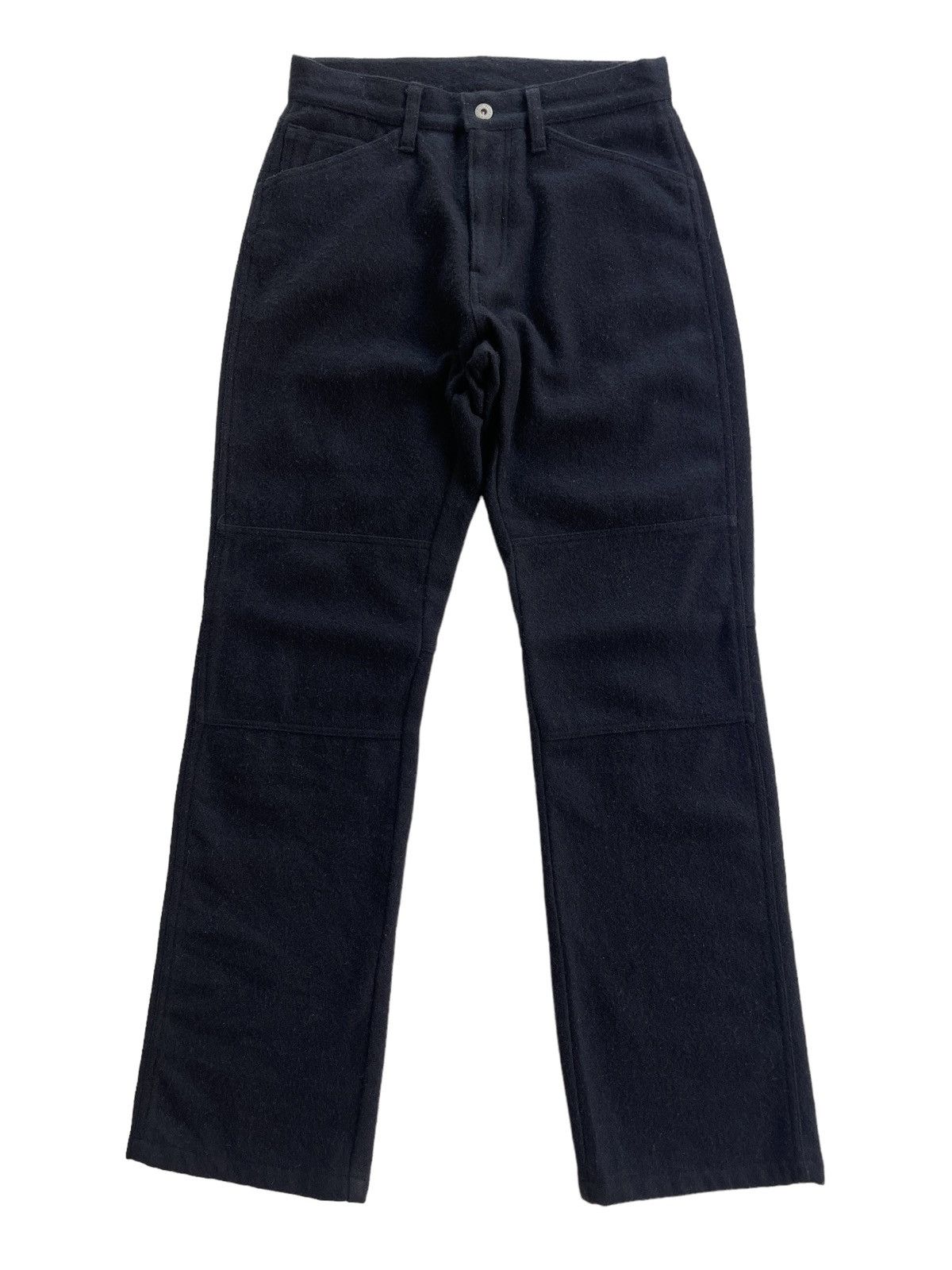 image of Ppfm Double Knee Wool Hair Flare / Bootcut Pants in Black, Men's (Size 28)