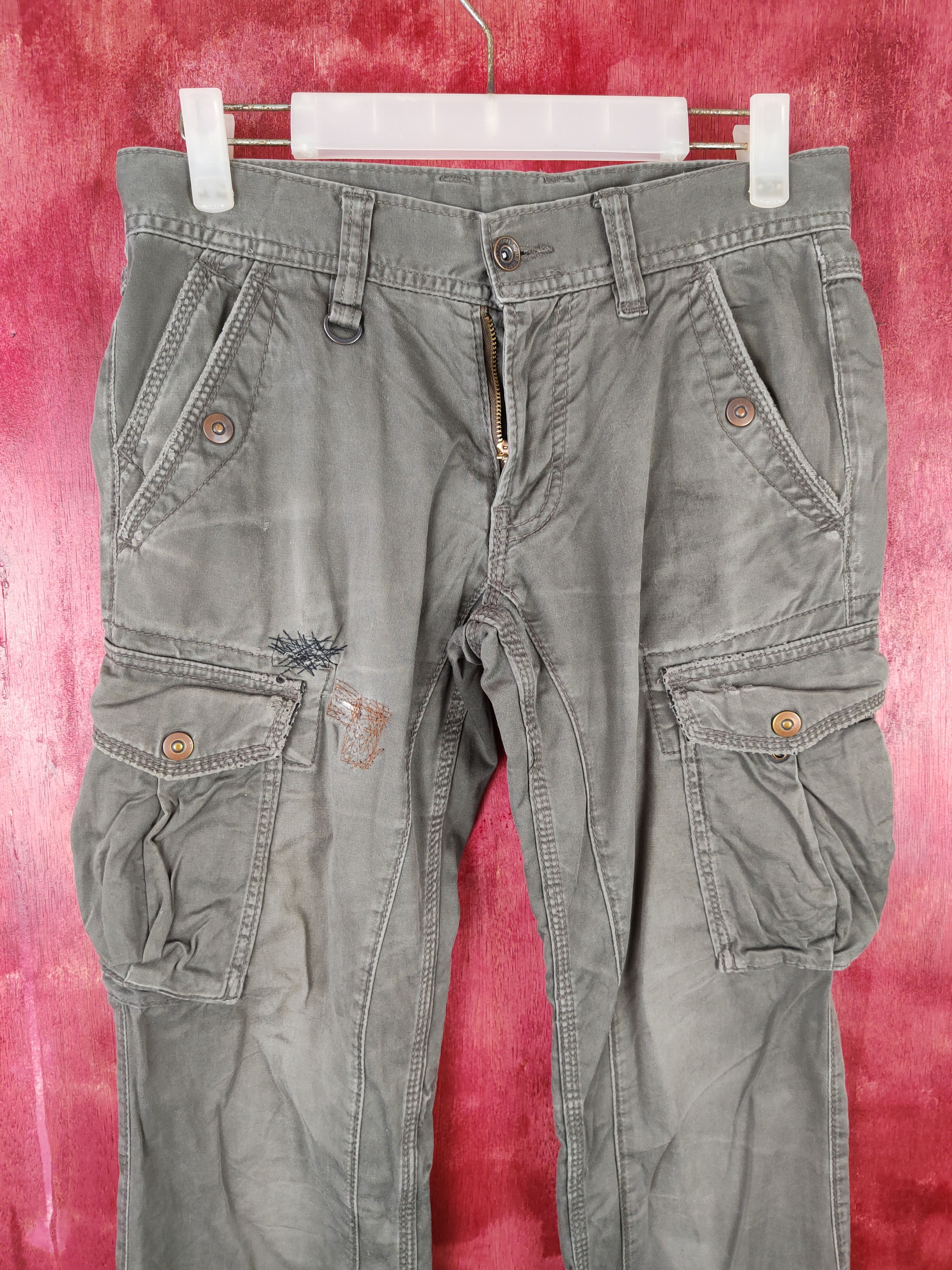 Faded Glory × Japanese Brand DL Japan Green Faded Multi Pocket Tactical Cargo Pants #S549 Size US 30 / EU 46 - 2 Thumbnail