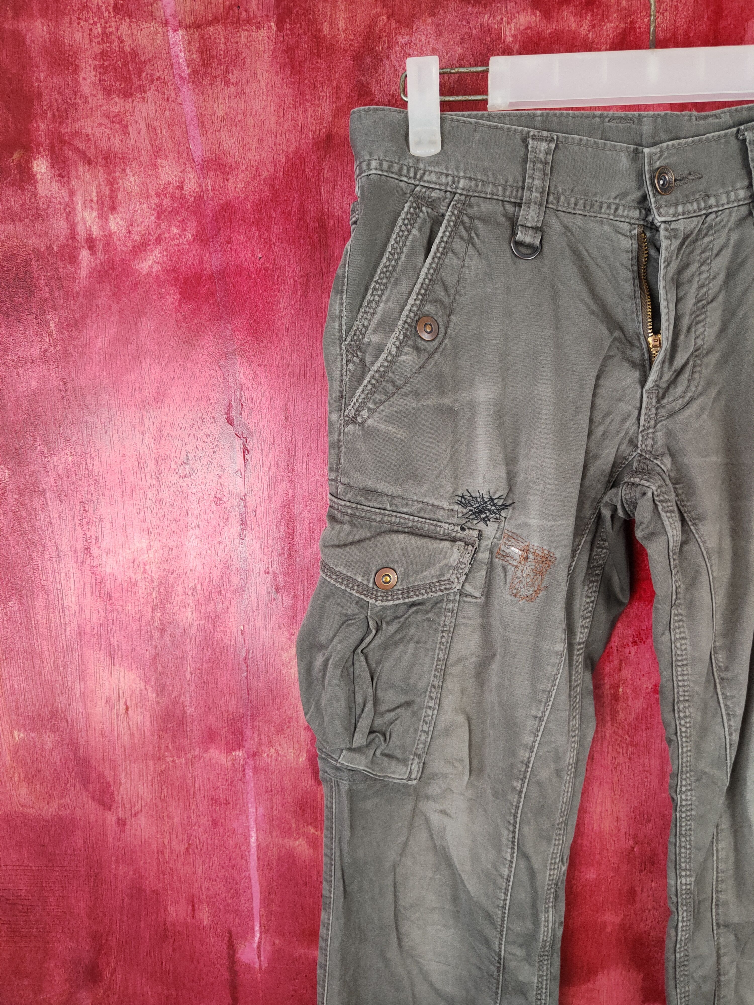 Faded Glory × Japanese Brand DL Japan Green Faded Multi Pocket Tactical Cargo Pants #S549 Size US 30 / EU 46 - 3 Thumbnail
