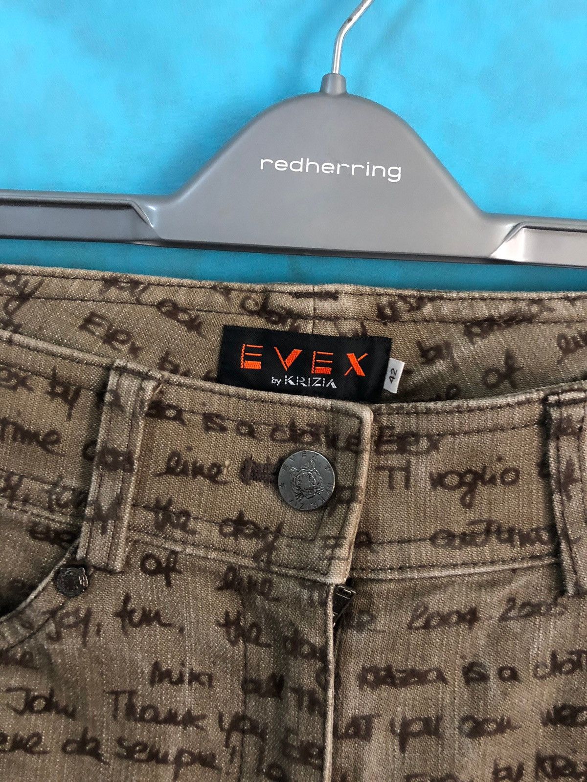 Krizia Uomo evex krizia writing printed boot cuts #667 Size US 30 / EU 46 - 5 Thumbnail