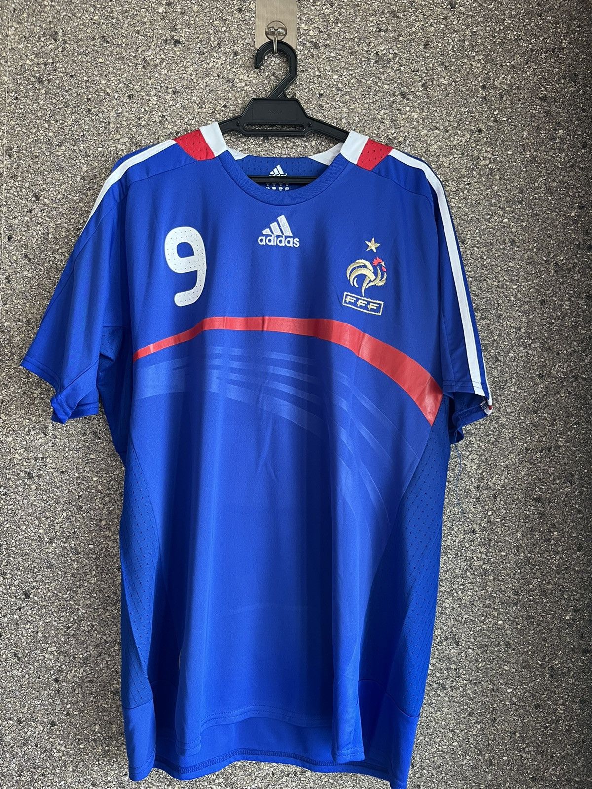 image of Vintage Adidas Benzema France Ft58 in Blue, Men's (Size XL)