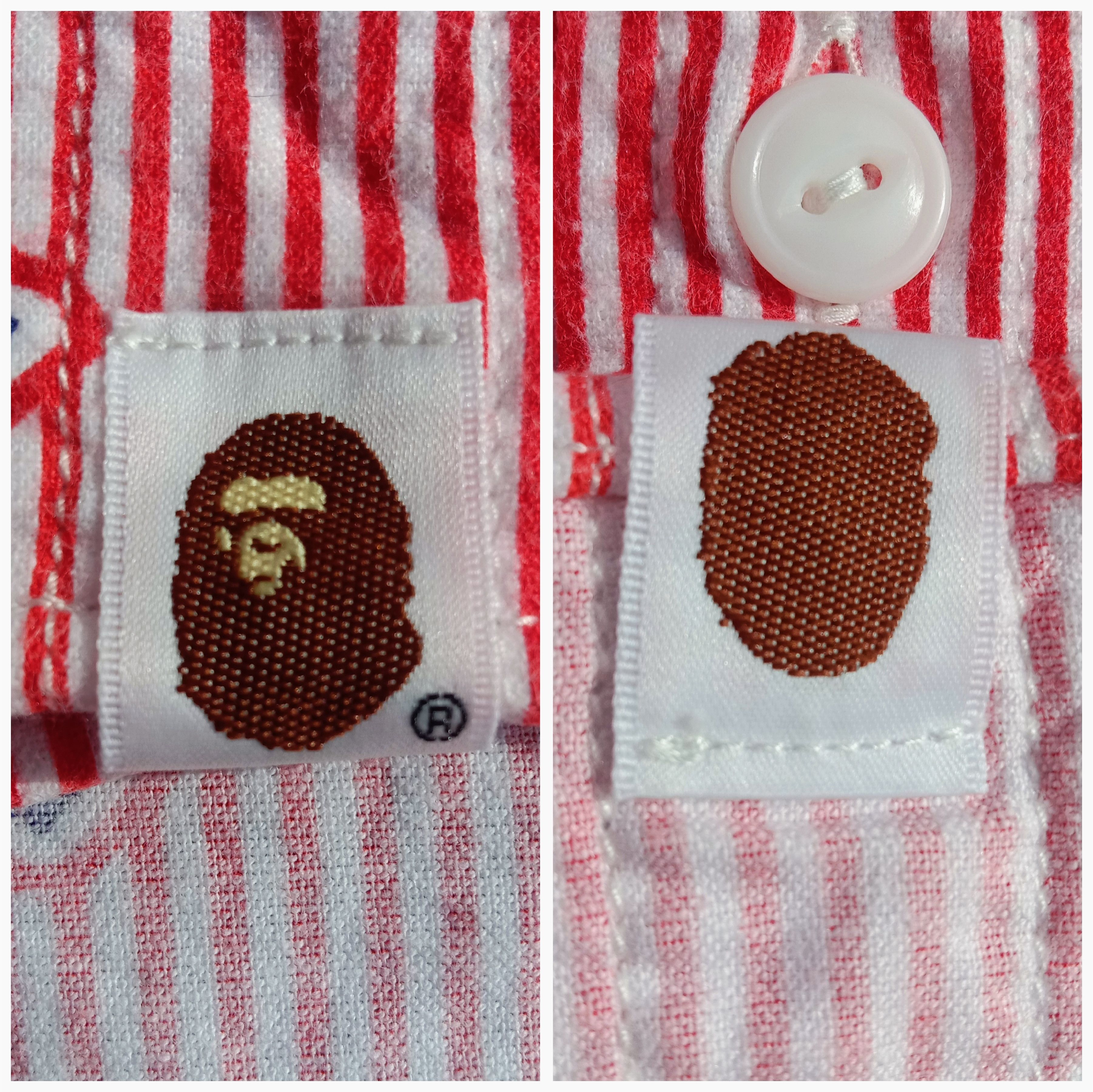 Bape 2009 Scattered Icons Striped Button Up Shirt Size US L / EU 52-54 / 3 - 7 Thumbnail