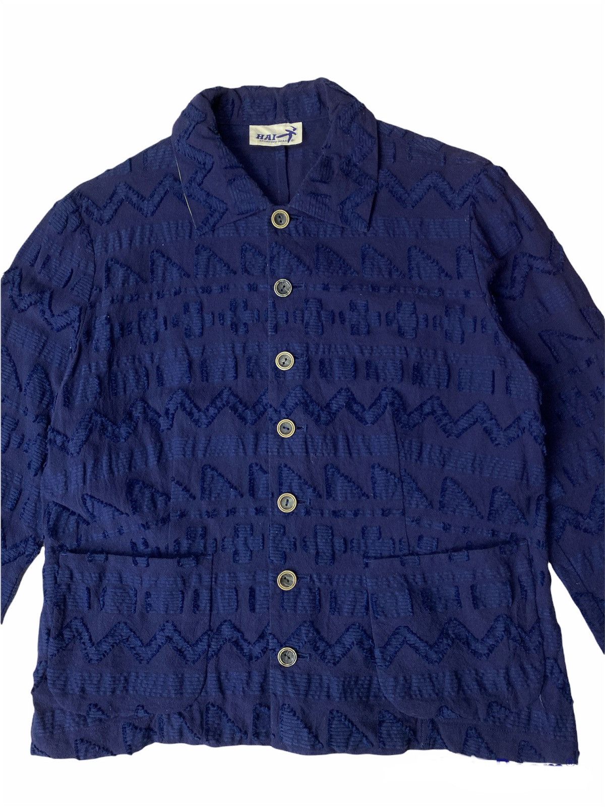 Designer × Issey Miyake × Japanese Brand ISSEY MIYAKE NATIVE ABSTRACT BUTTON UP SHIRT Size US M / EU 48-50 / 2 - 3 Thumbnail