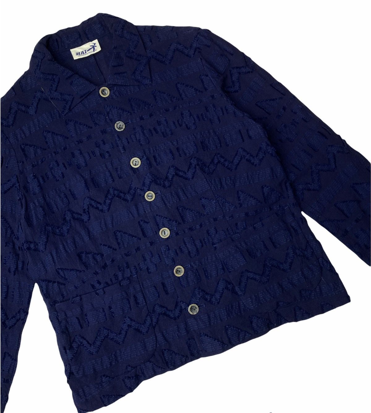 Designer × Issey Miyake × Japanese Brand ISSEY MIYAKE NATIVE ABSTRACT BUTTON UP SHIRT Size US M / EU 48-50 / 2 - 4 Thumbnail