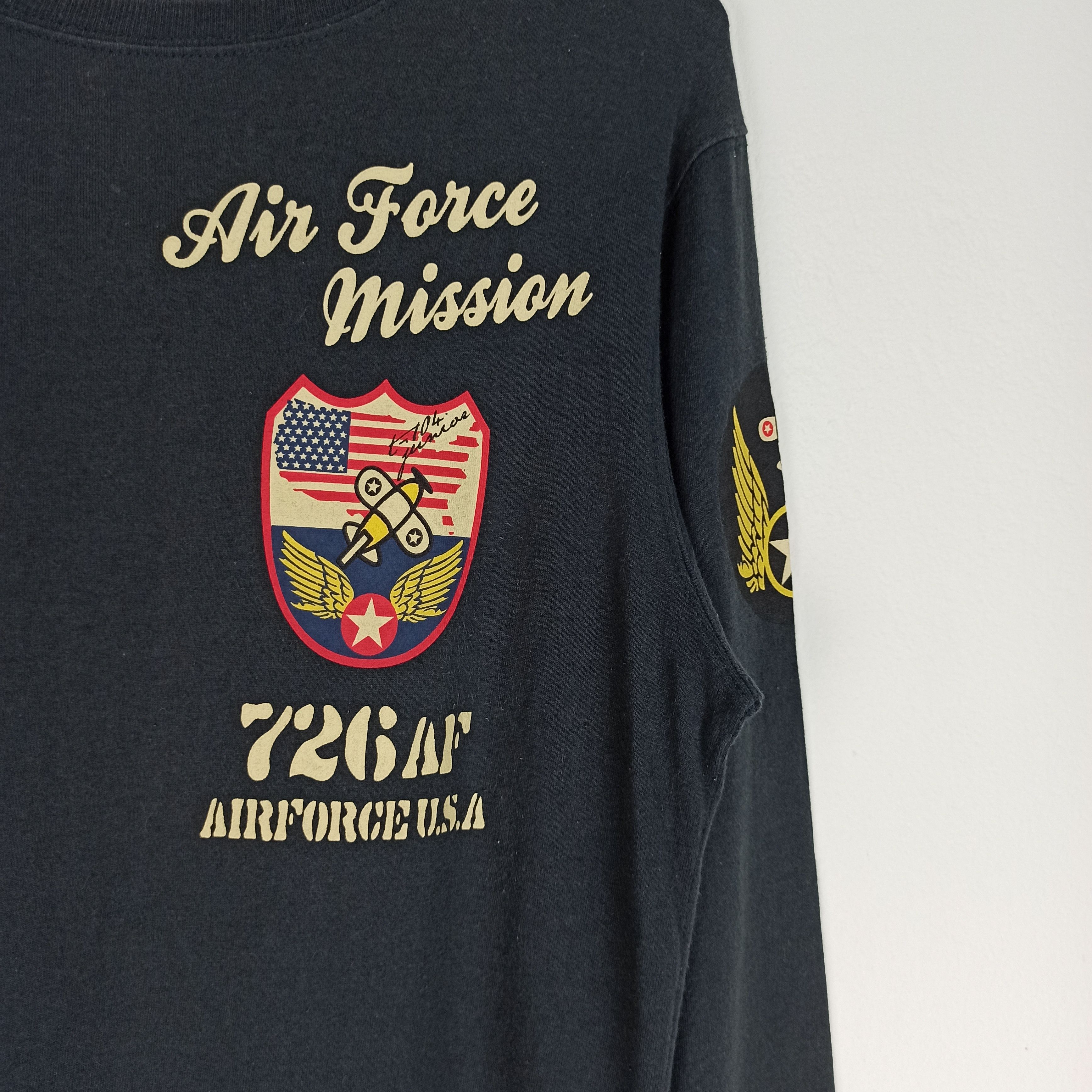 Japanese Brand Rare🔥 Rough Airforce Misson Lucky Devil Long Sleeve Tshirt Size US M / EU 48-50 / 2 - 6 Thumbnail