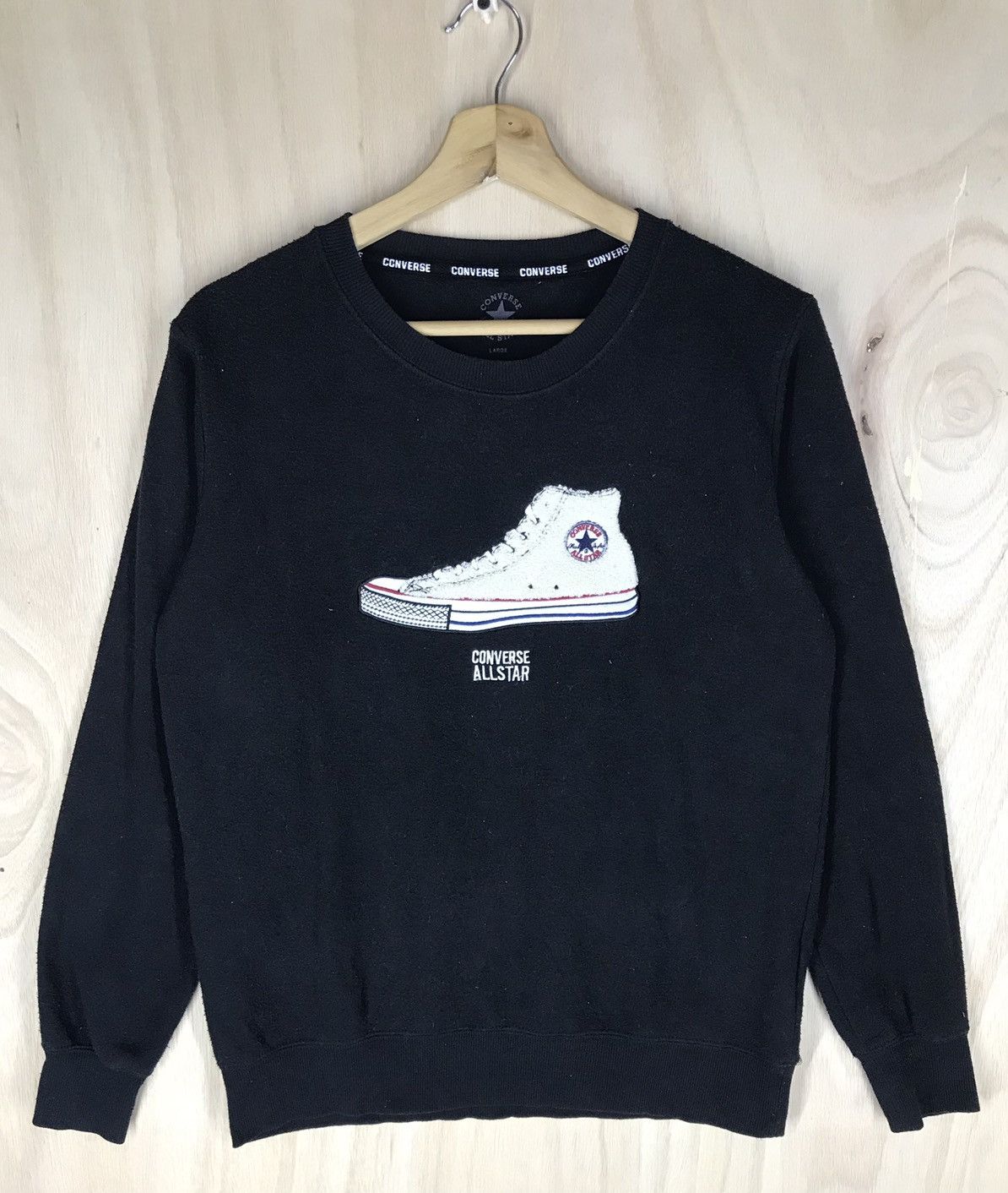 image of Converse All Star Chuck Taylor Sweatshirts in Black, Women's (Size Large)