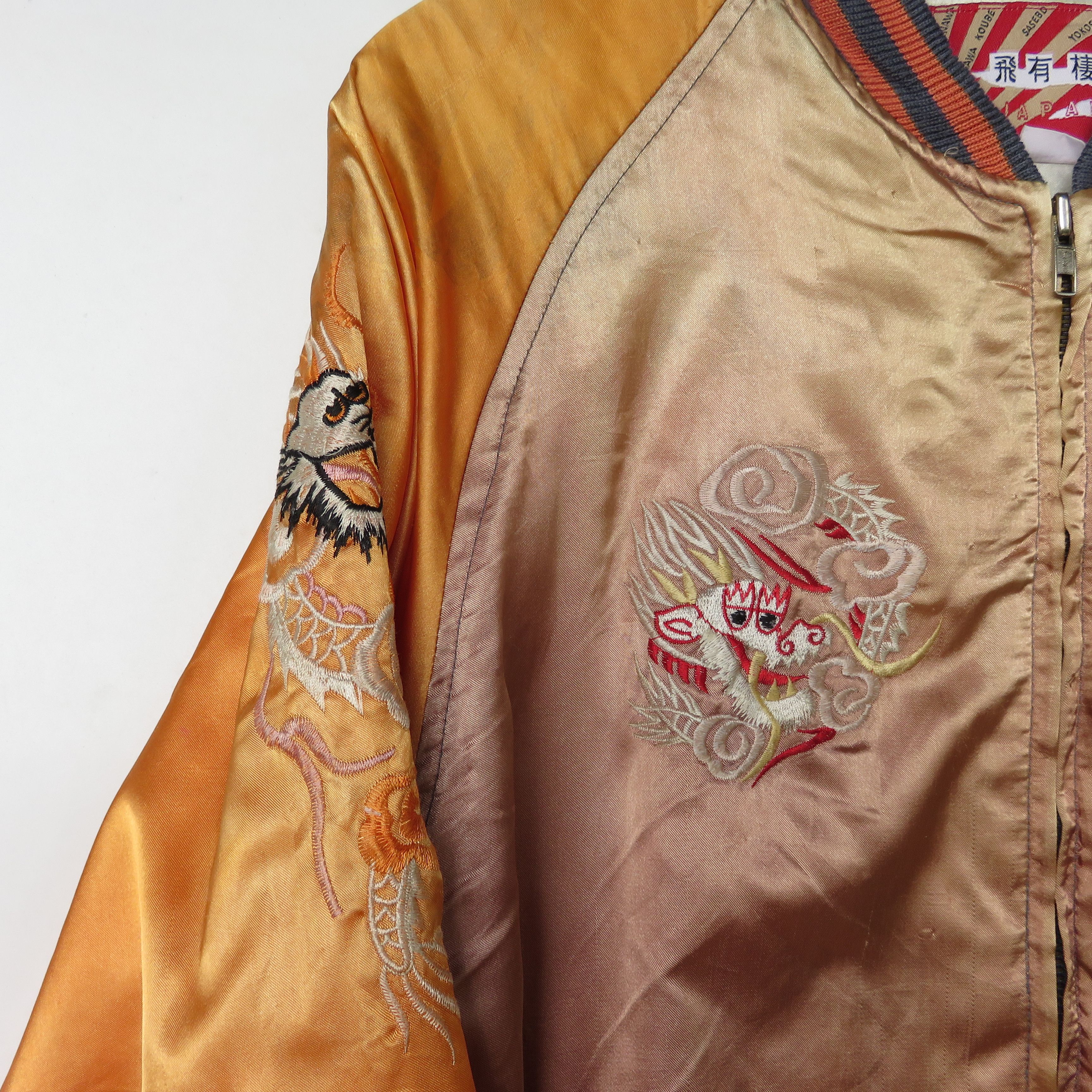 Japanese Brand × Vintage Sukajan Dragon Japan Embroidered Satin Varsity Jacket Size US L / EU 52-54 / 3 - 5 Thumbnail