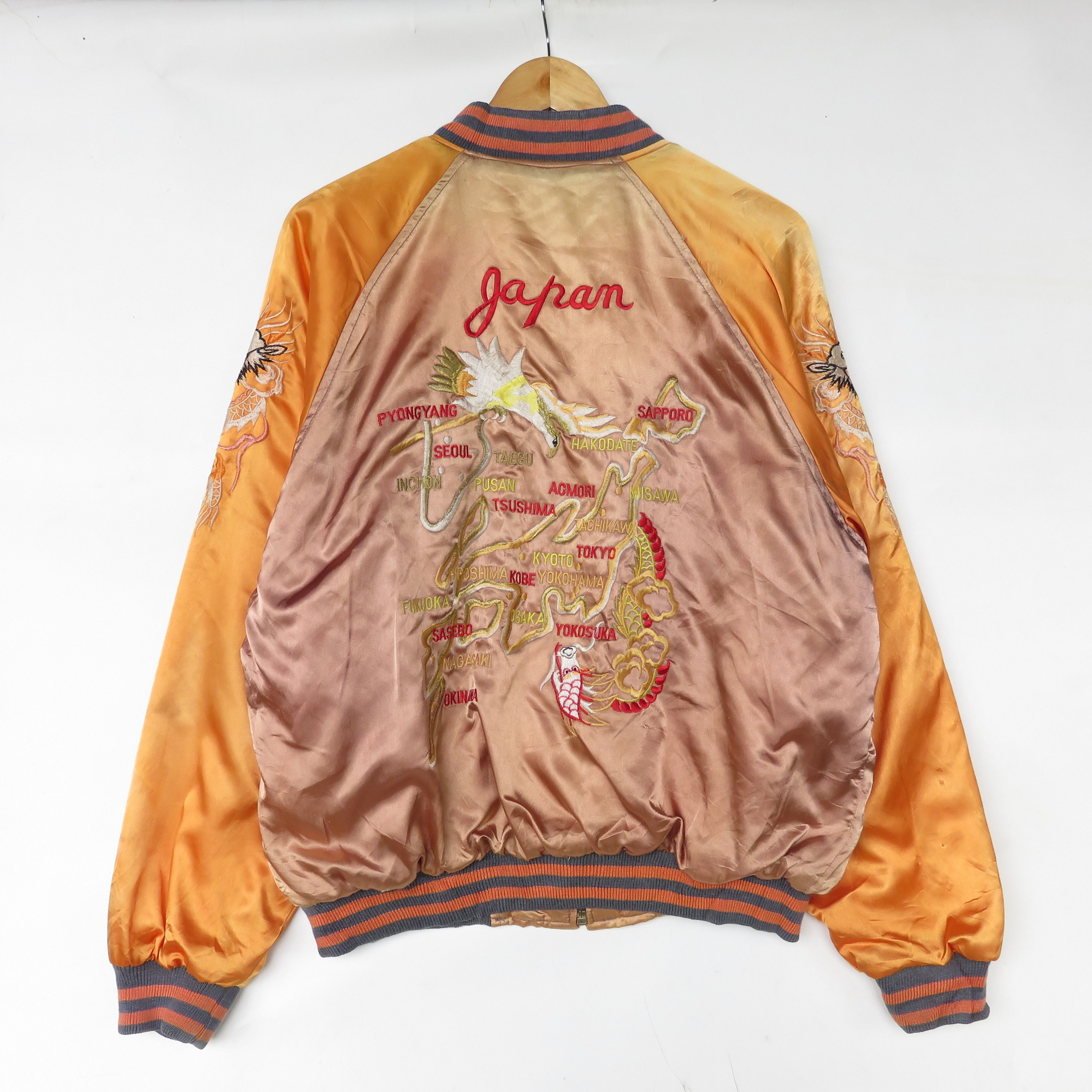 Japanese Brand × Vintage Sukajan Dragon Japan Embroidered Satin Varsity Jacket Size US L / EU 52-54 / 3 - 1 Thumbnail