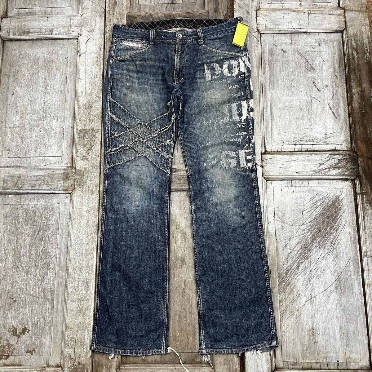 semantic design gimmick zip flare denim