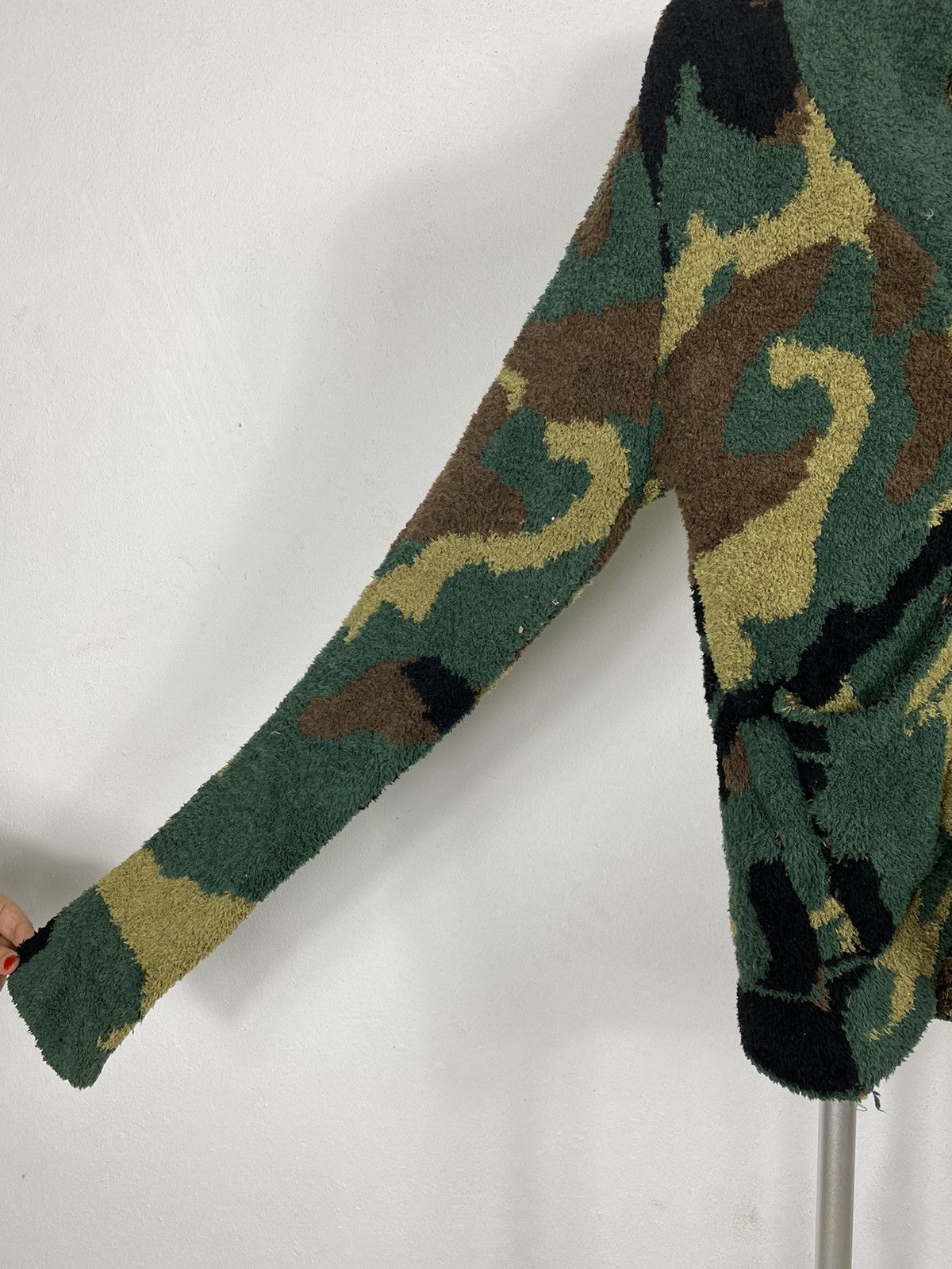 Cavari A Fleece Button Jacket Camo Design