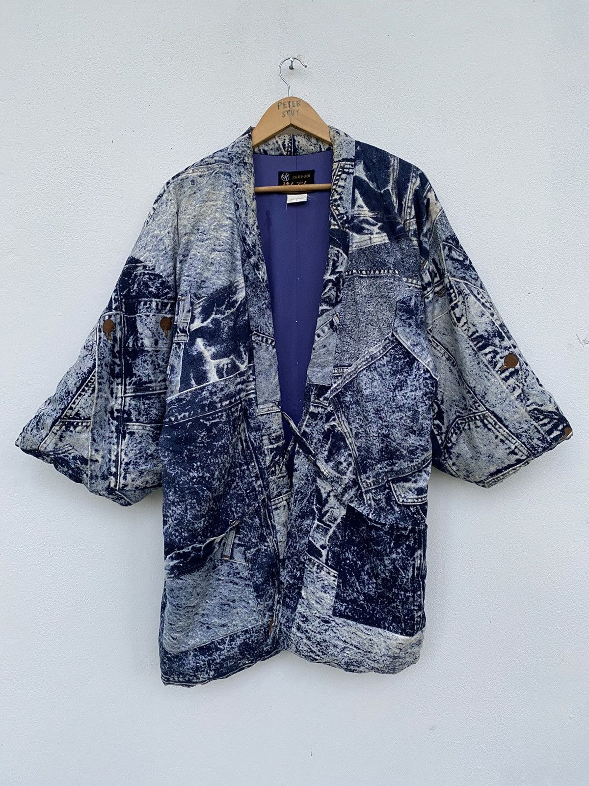 Japanese Brand Kimono Warm Padded Full Printed Jeans Design Jacket Size US L / EU 52-54 / 3 - 2 Thumbnail