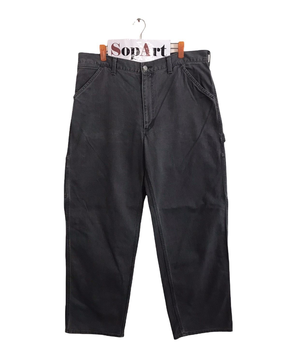 image of Carhartt x Hype Carhatt Hickory Carpenter Tactical Cargo Pants in Grey, Men's (Size 37)