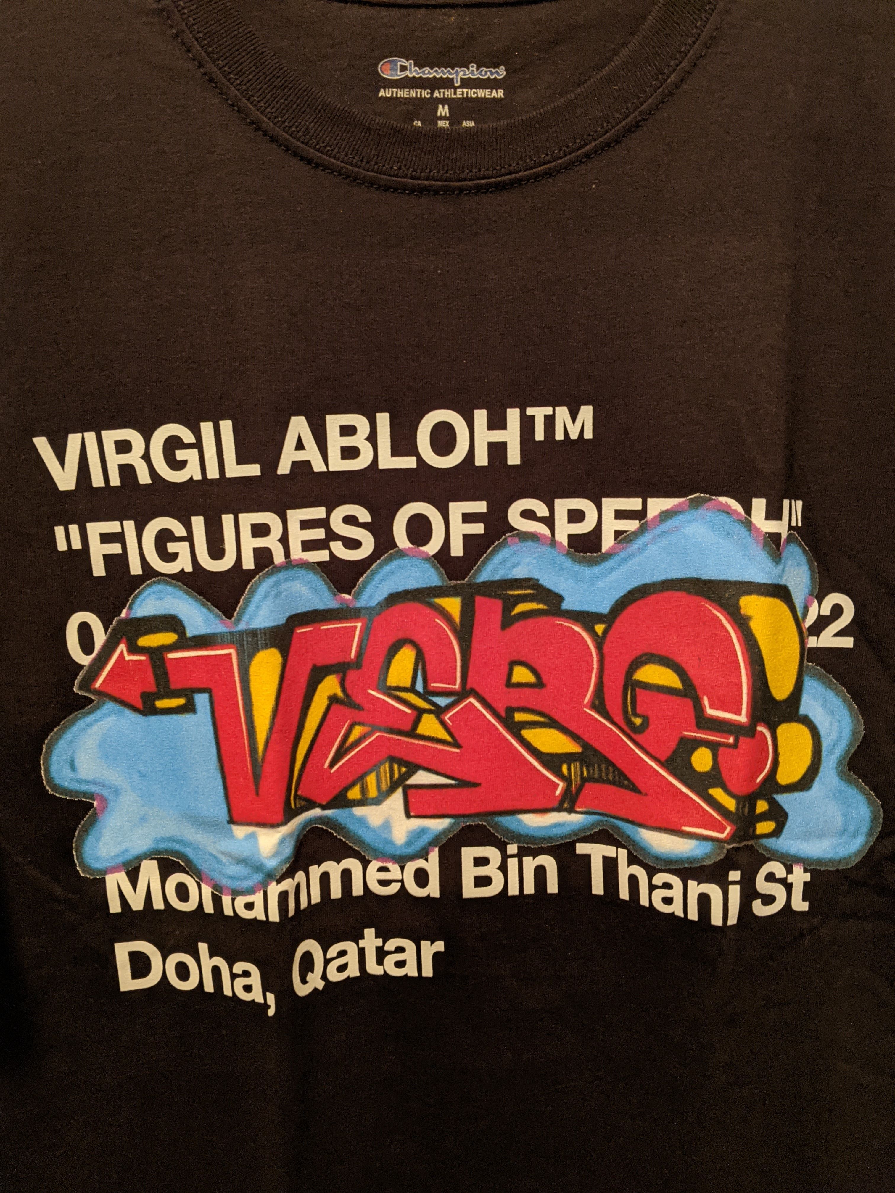Virgil Abloh Champion Figures of Speech Brooklyn Museum Cat FOS T Shirt  Size XL