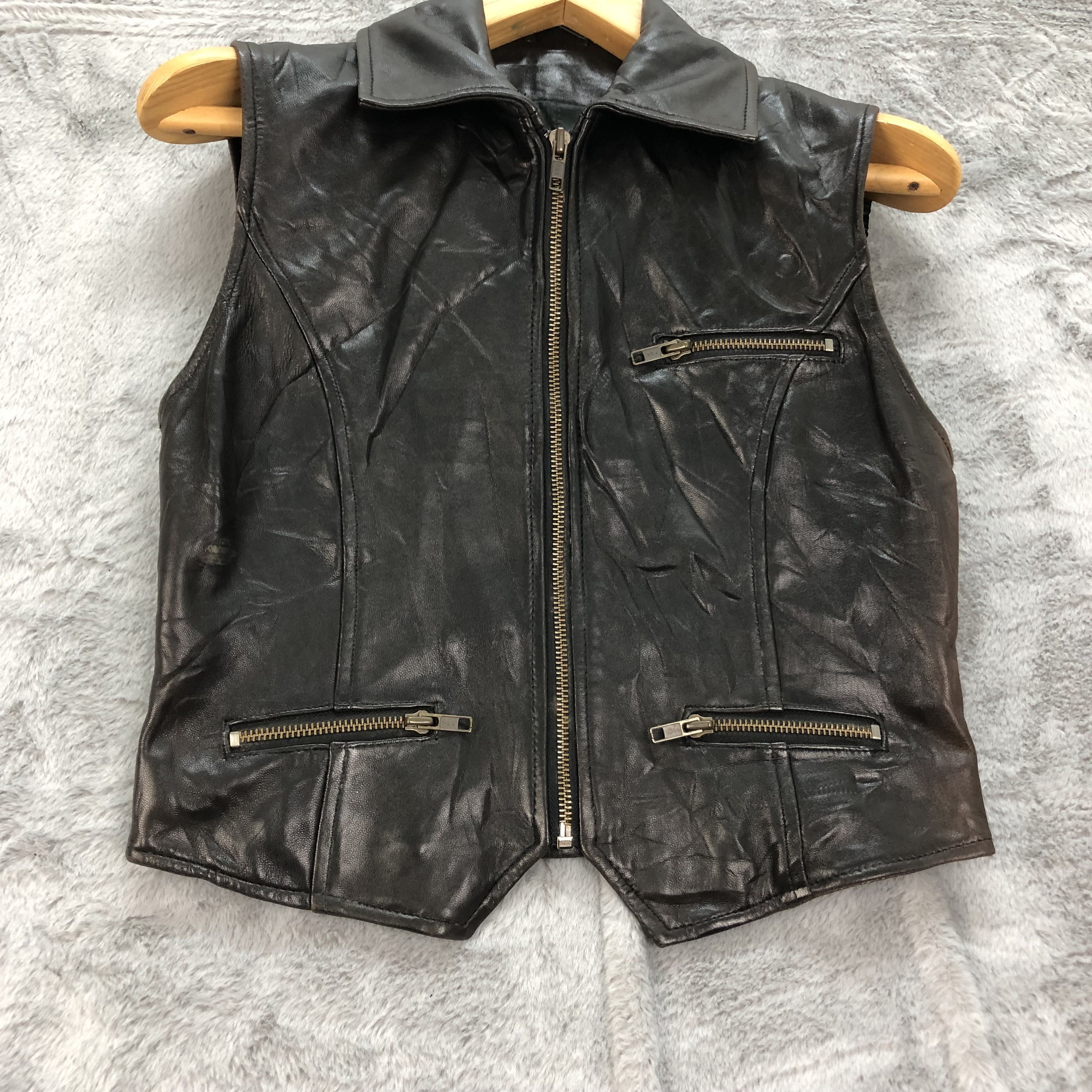 DKNY DKNY Collared Leather Vest #4622-168 Size XS / US 0-2 / IT 36-38 - 3 Thumbnail