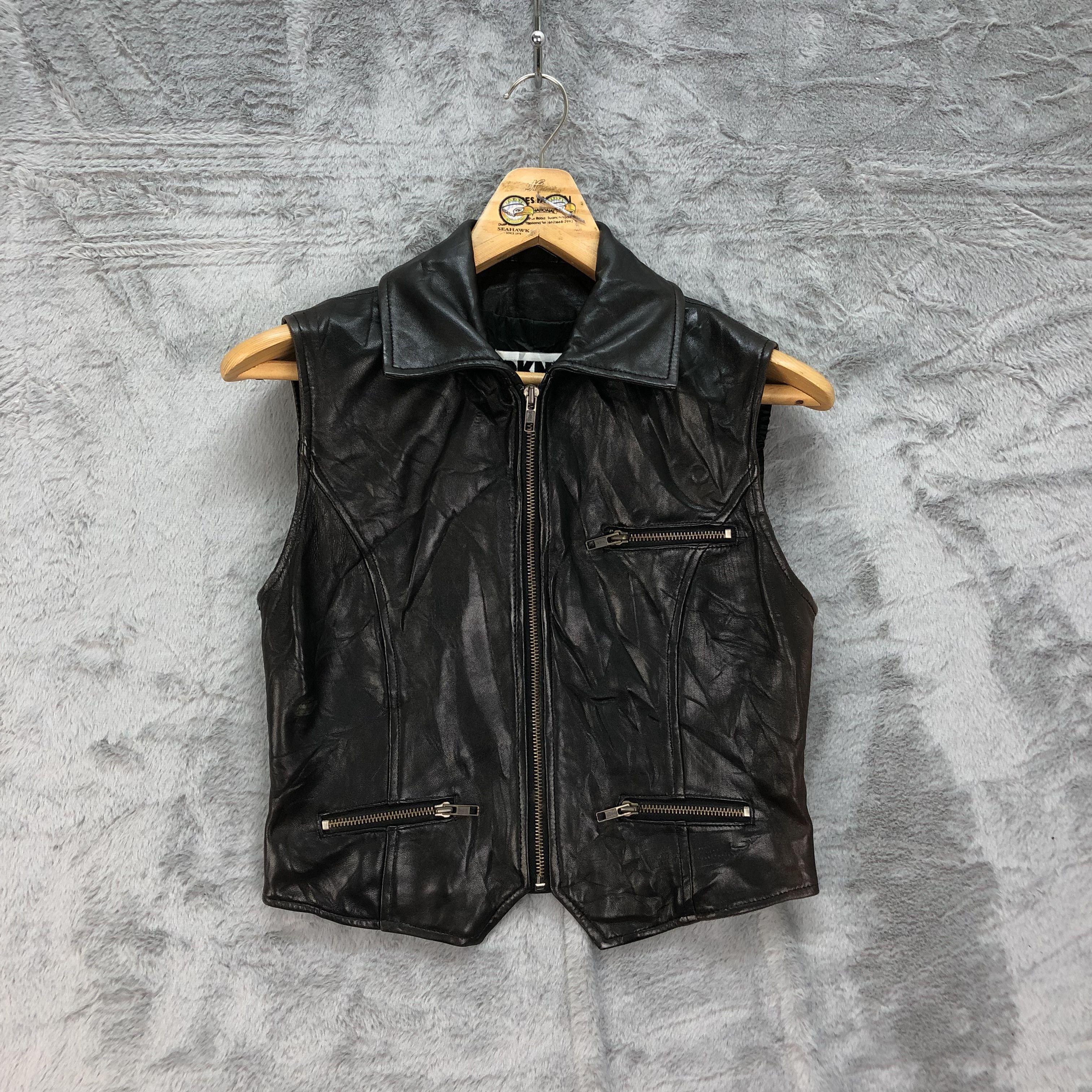 DKNY DKNY Collared Leather Vest #4622-168 Size XS / US 0-2 / IT 36-38 - 1 Thumbnail