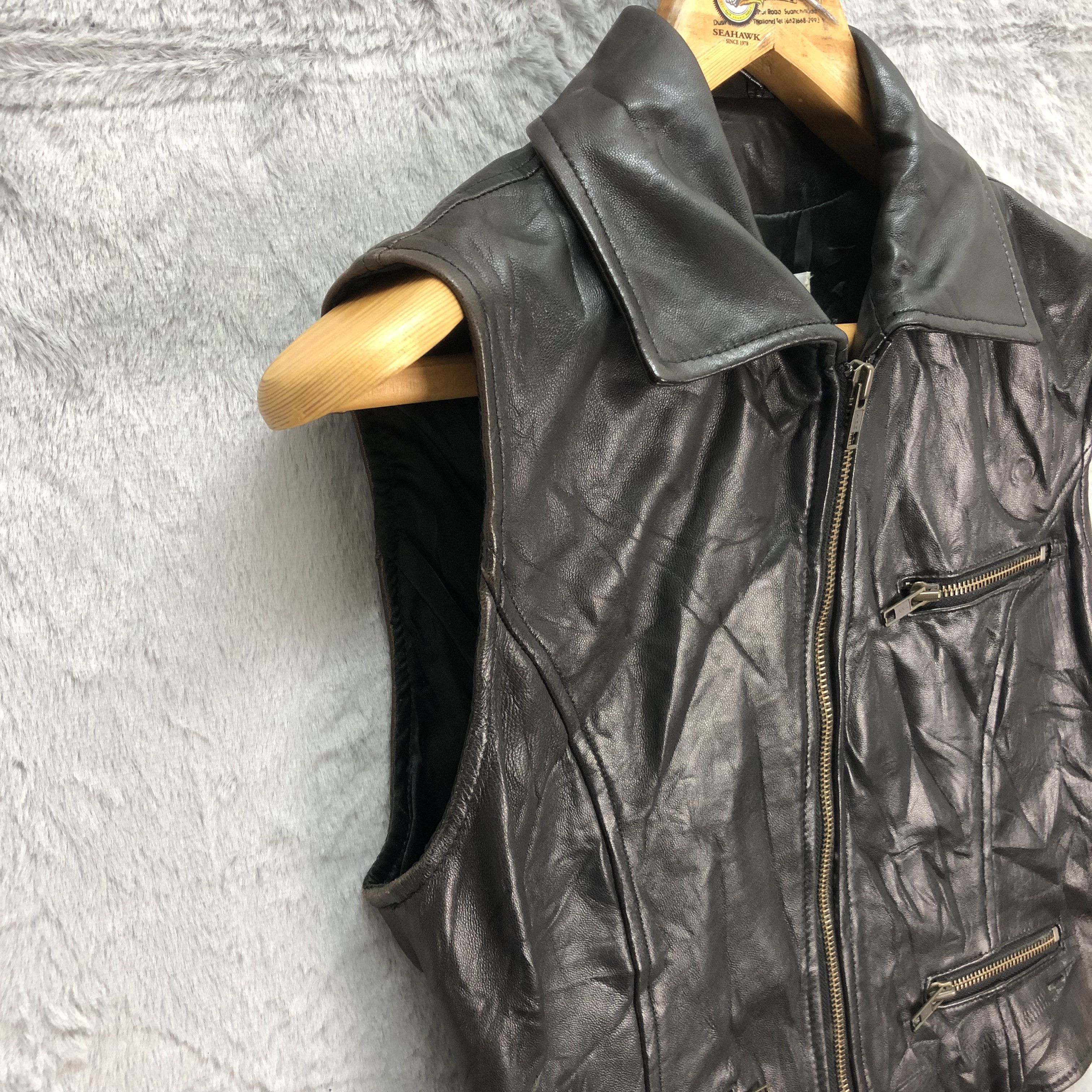 DKNY DKNY Collared Leather Vest #4622-168 Size XS / US 0-2 / IT 36-38 - 4 Thumbnail