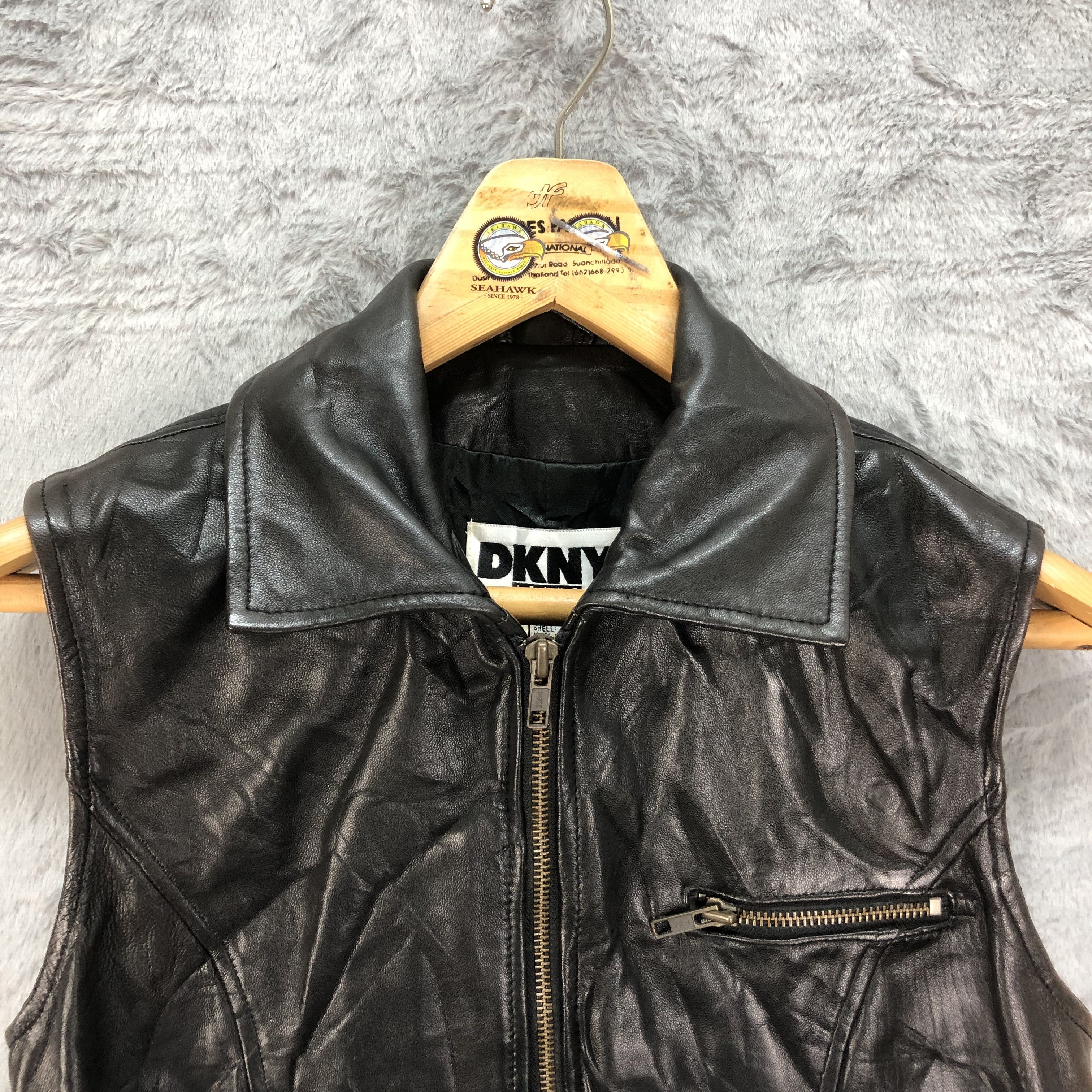 DKNY DKNY Collared Leather Vest #4622-168 Size XS / US 0-2 / IT 36-38 - 2 Thumbnail