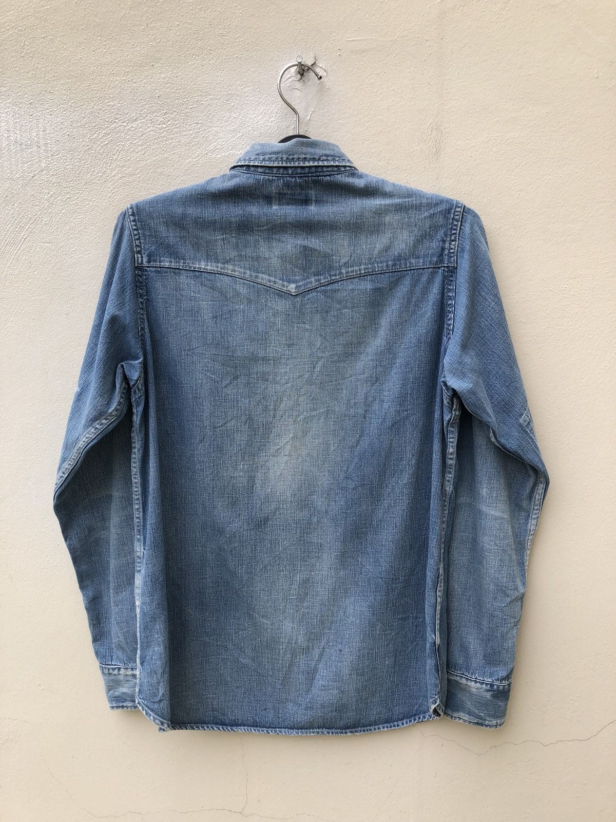 Chimala Chimala Japan Rips Distressed Chambray Western Shirt Size US S / EU 44-46 / 1 - 14 Thumbnail