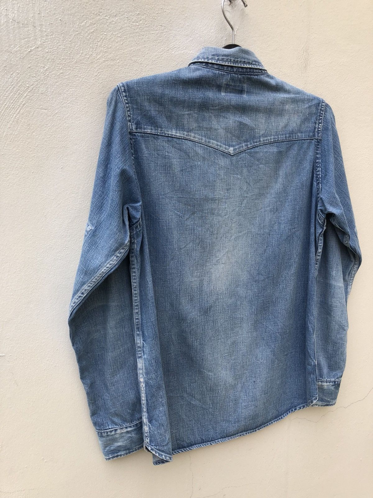 Chimala Chimala Japan Rips Distressed Chambray Western Shirt Size US S / EU 44-46 / 1 - 15 Thumbnail
