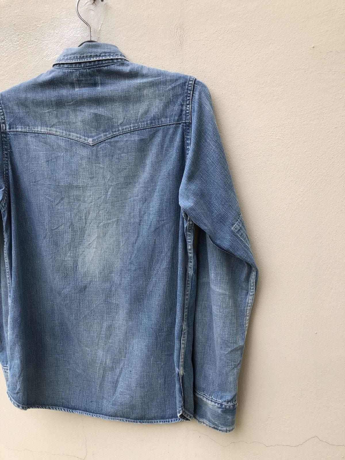 Chimala Chimala Japan Rips Distressed Chambray Western Shirt Size US S / EU 44-46 / 1 - 16 Thumbnail