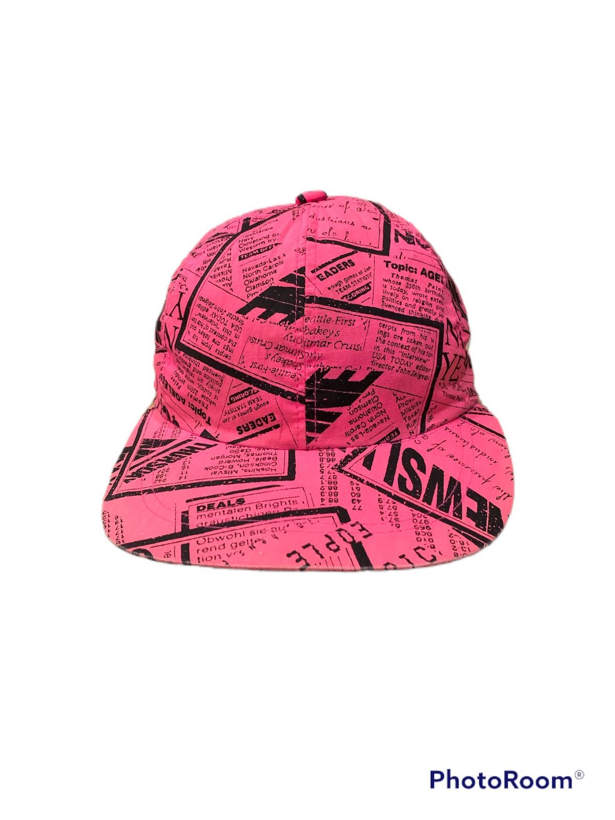 Japanese Brand × Vintage 80s JAPAN OVERPRINT NEWSPAPER PRINT CAP Size ONE SIZE - 1 Thumbnail
