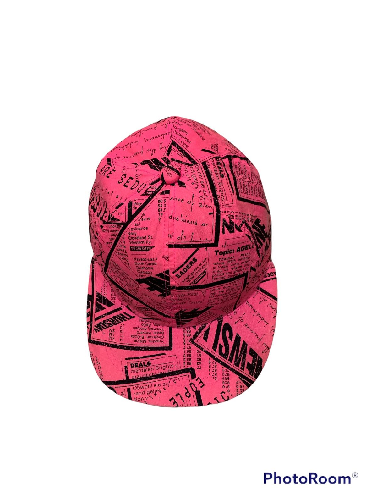 Japanese Brand × Vintage 80s JAPAN OVERPRINT NEWSPAPER PRINT CAP Size ONE SIZE - 5 Thumbnail