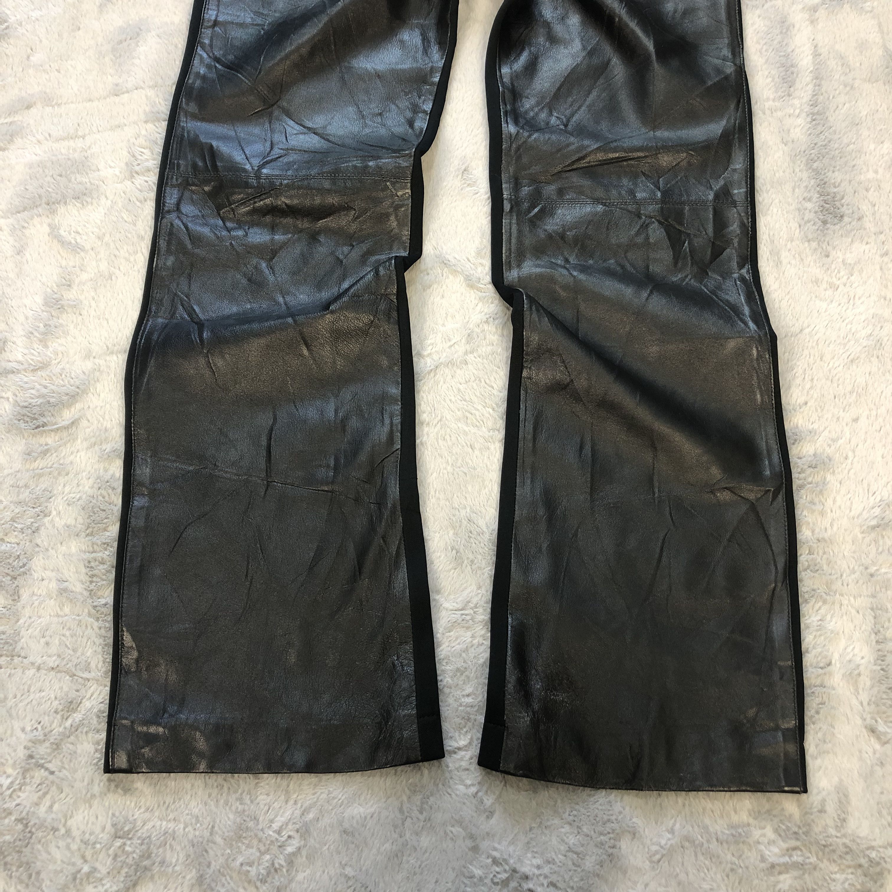 Japanese Brand RARE🔥 SHEEP LEATHER HYBRID PANTS #6389-221 Size US 26 / EU 42 - 3 Thumbnail