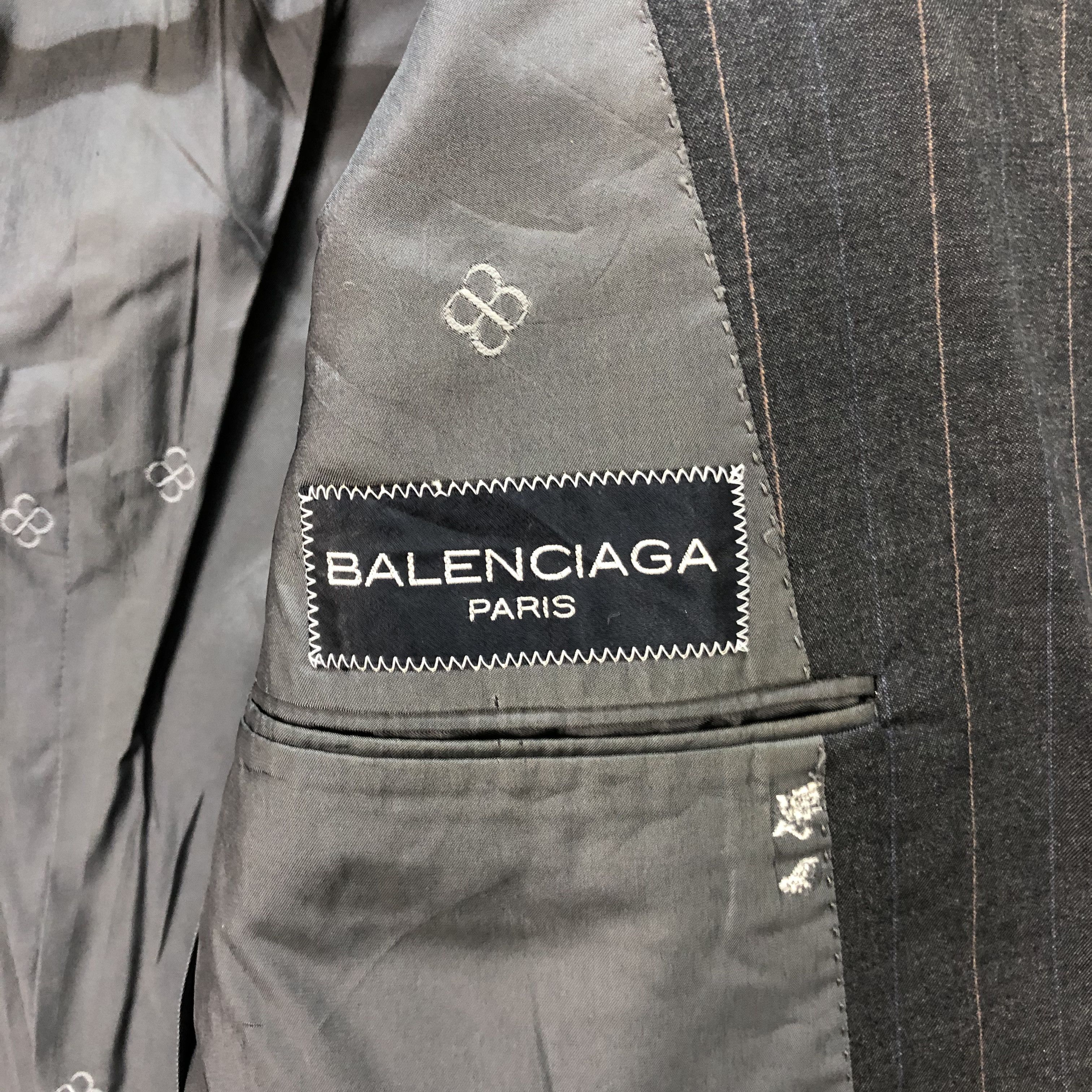 Balenciaga BALENCIAGA PARIS STRIPE WOOL SUIT JACKET #5894-42 Size 42R - 7 Thumbnail
