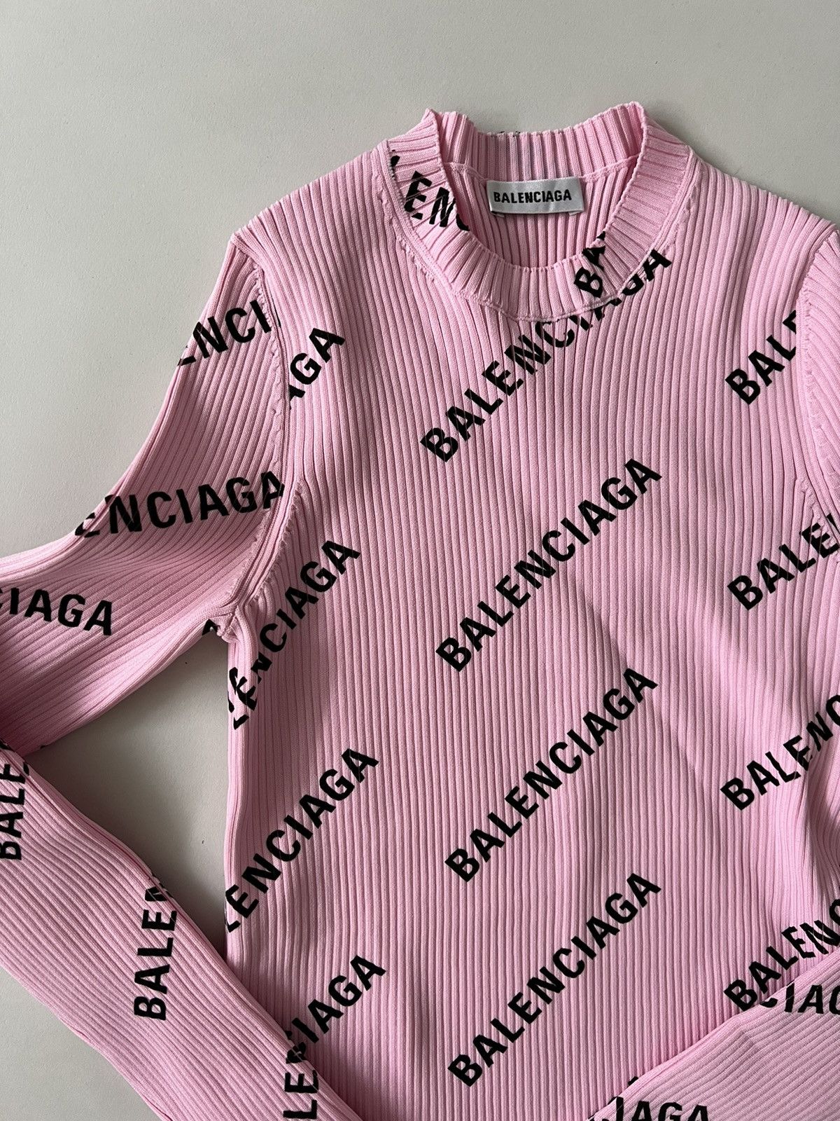 Balenciaga Balenciaga Printed Ribbed Knit Sweater Size S / US 4 / IT 40 - 8 Thumbnail